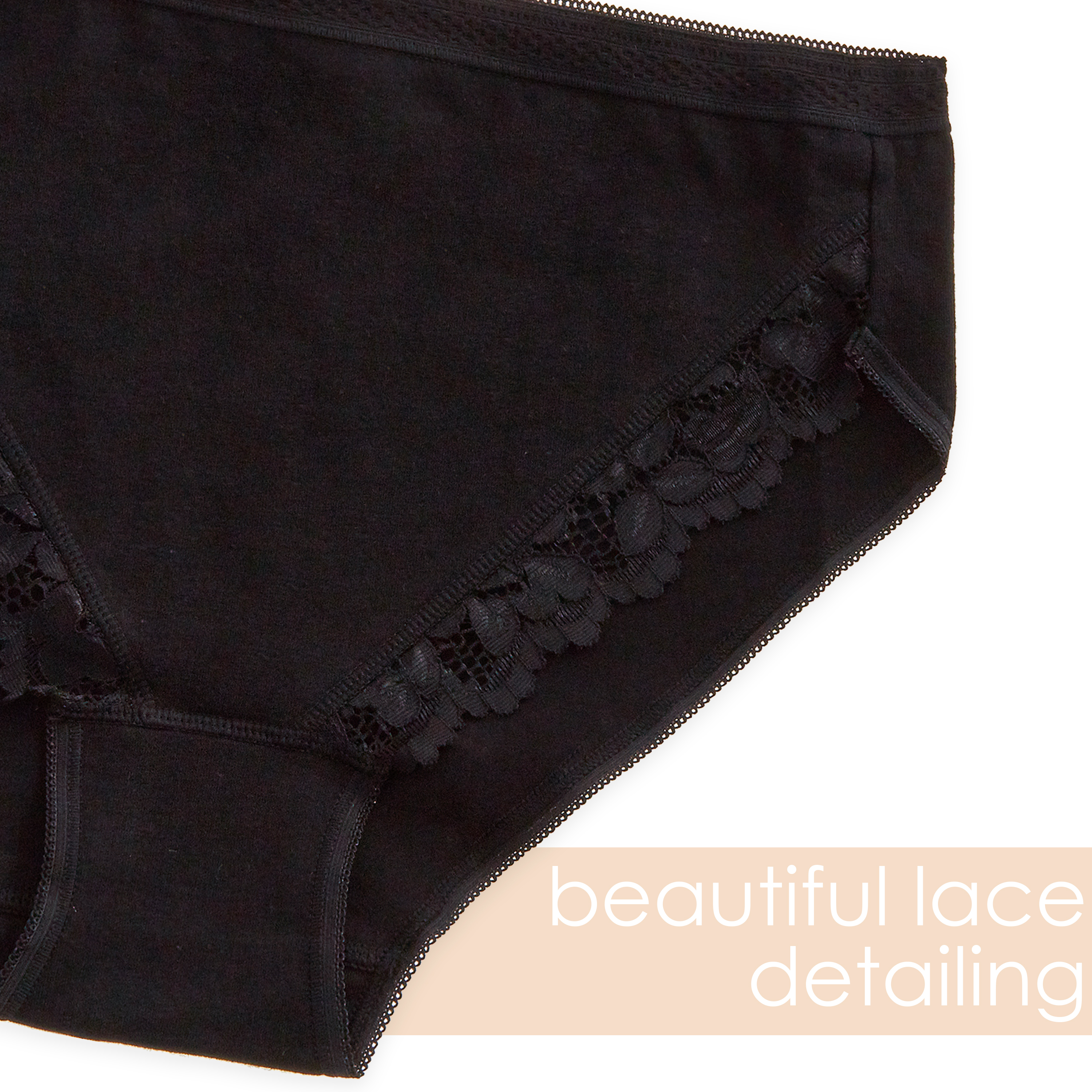 3-pack Lace Thong Briefs - Black - Ladies
