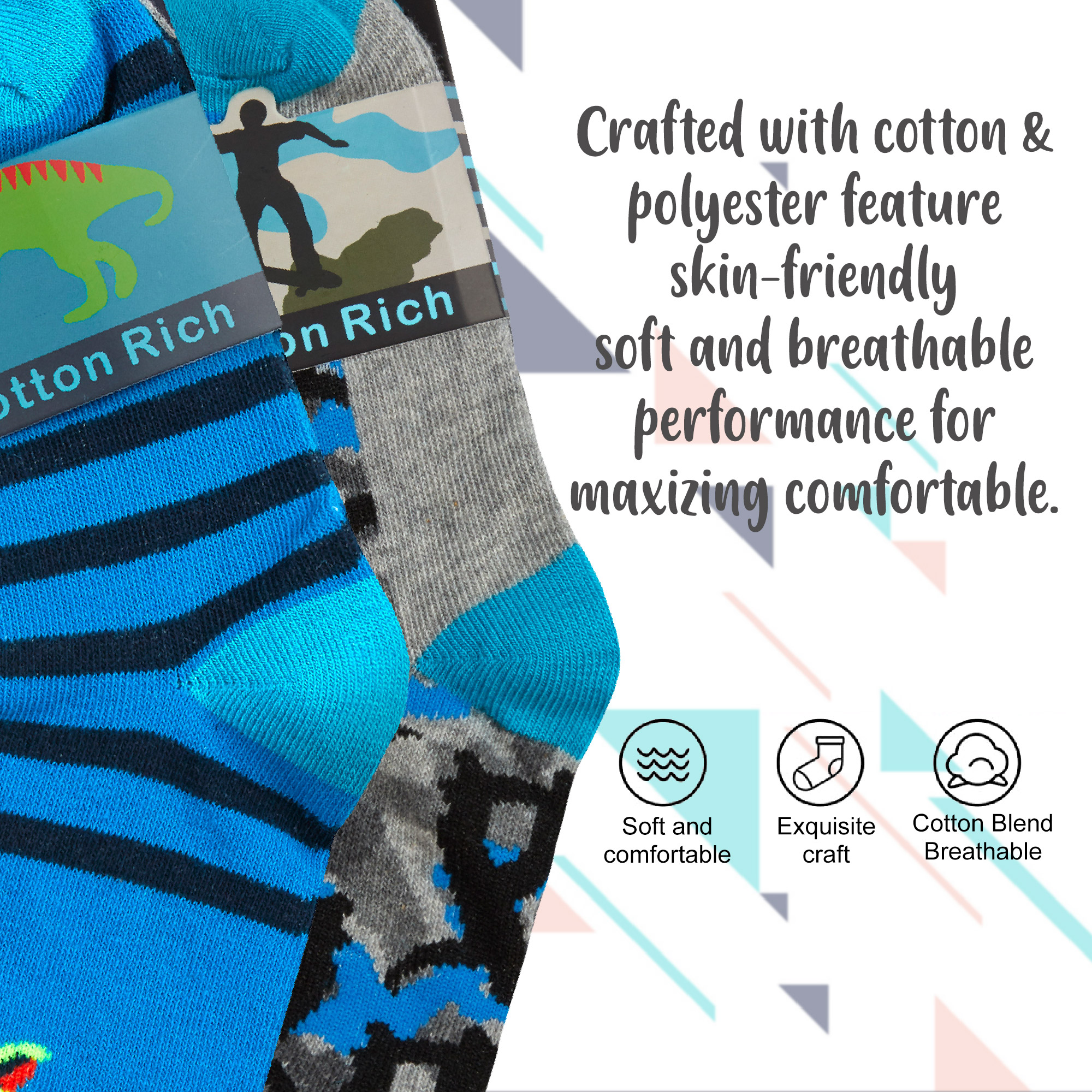 6 Pairs Boys Cotton Rich Novelty Funky Cartoon School Everyday Multipack Socks - Picture 38 of 46