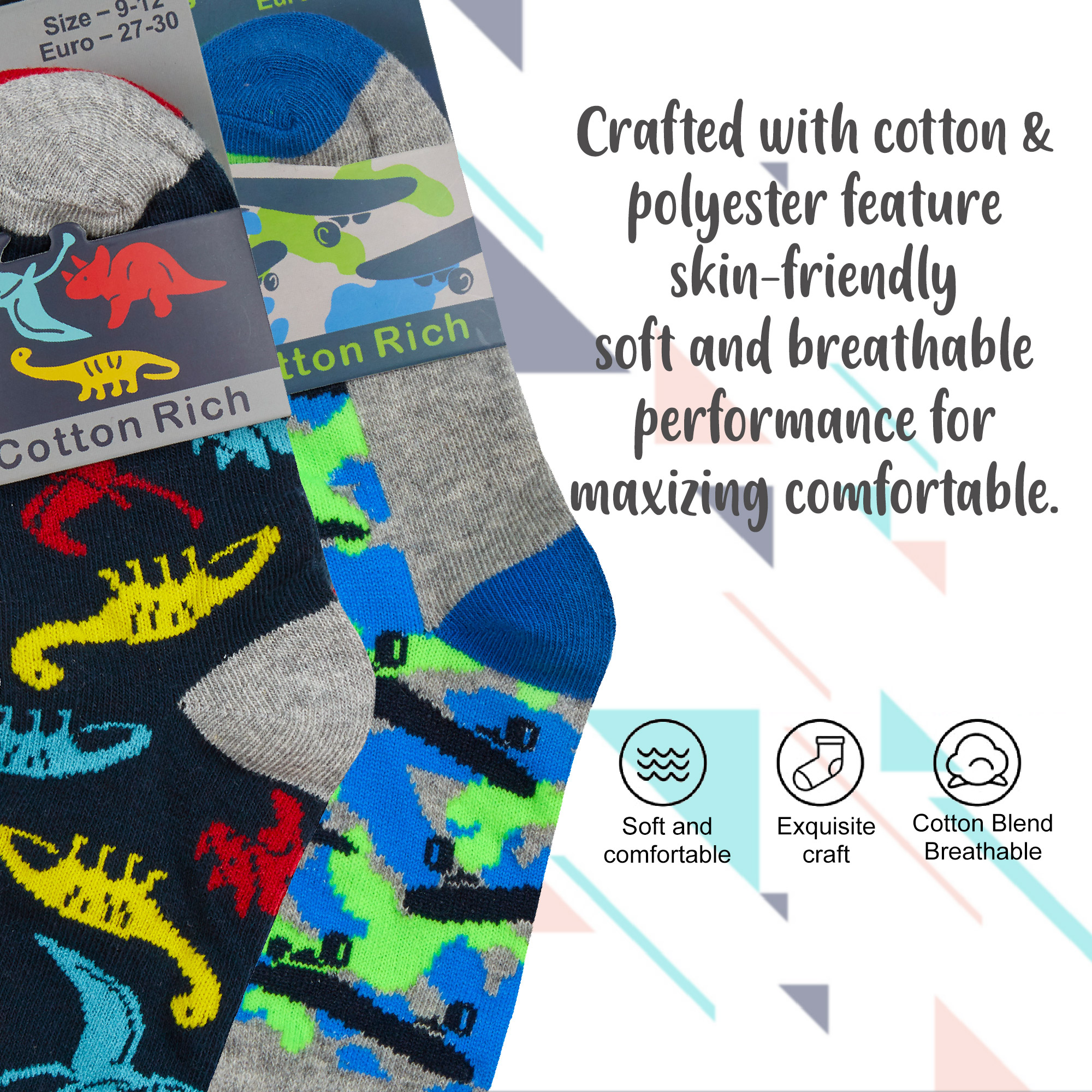 6 Pairs Boys Cotton Rich Novelty Funky Cartoon School Everyday Multipack Socks - Picture 46 of 46