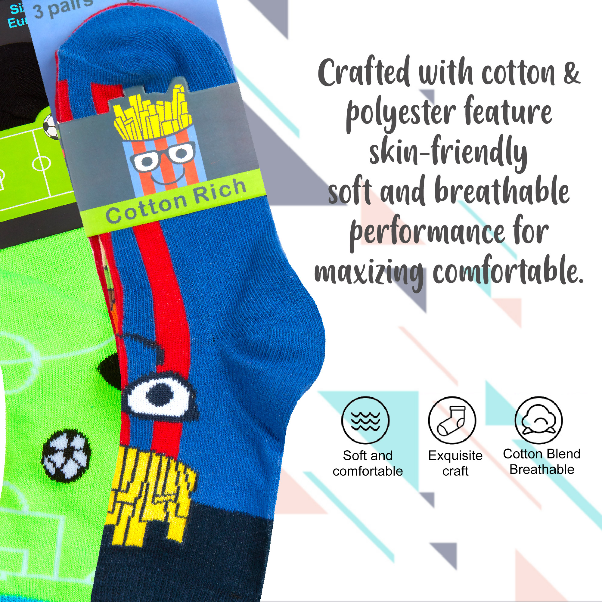 6 Pairs Boys Cotton Rich Novelty Funky Cartoon School Everyday Multipack Socks - Picture 42 of 46