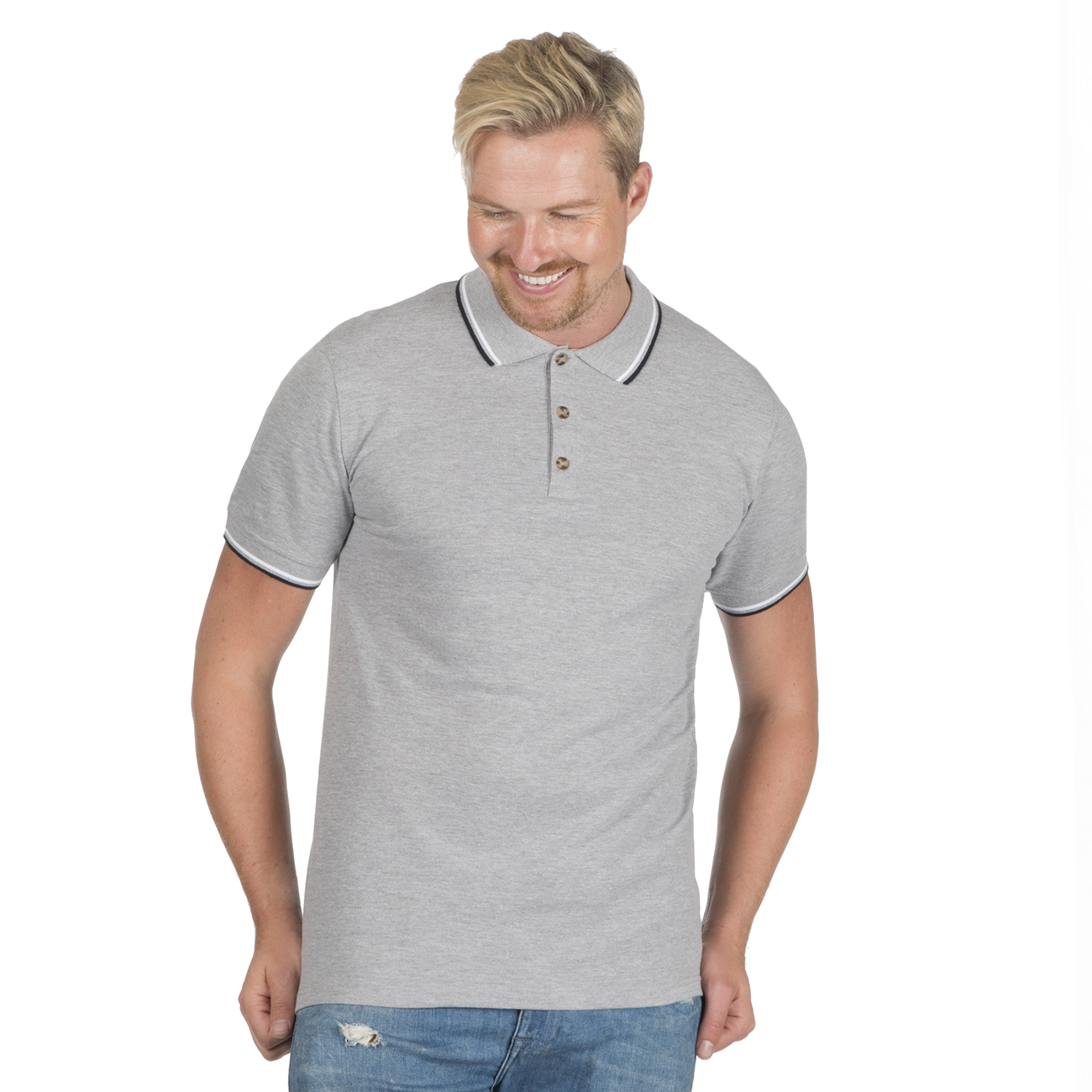 Camisa polo clásica de piqué para hombre con puntas deportes de golf manga corta básica algodón - Imagen 3 de 11