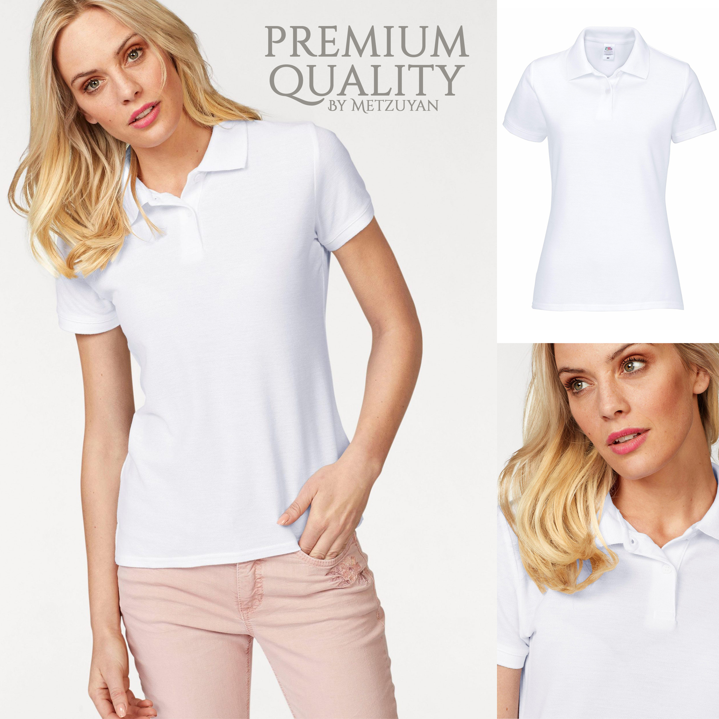 Ladies White Polo Shirt Top Lady Fit Fitted Breathable Cotton Casual Collared Uk Ebay