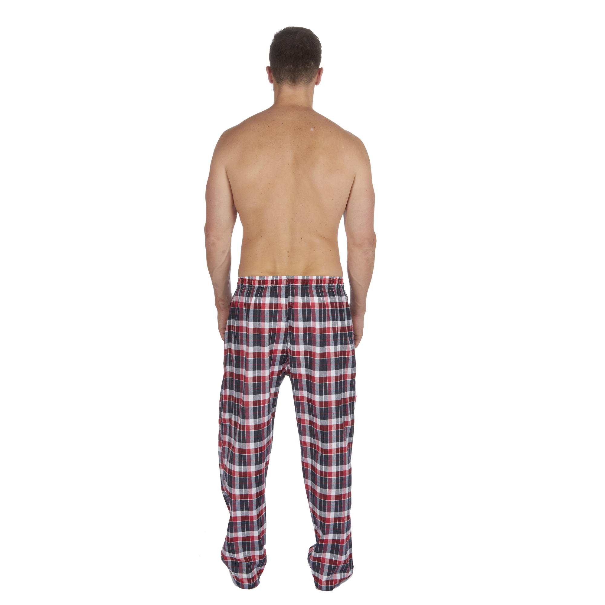 Men's Woven Lounge Bed Pants Pyjama Bottoms Checked Trousers Twill PJ S ...