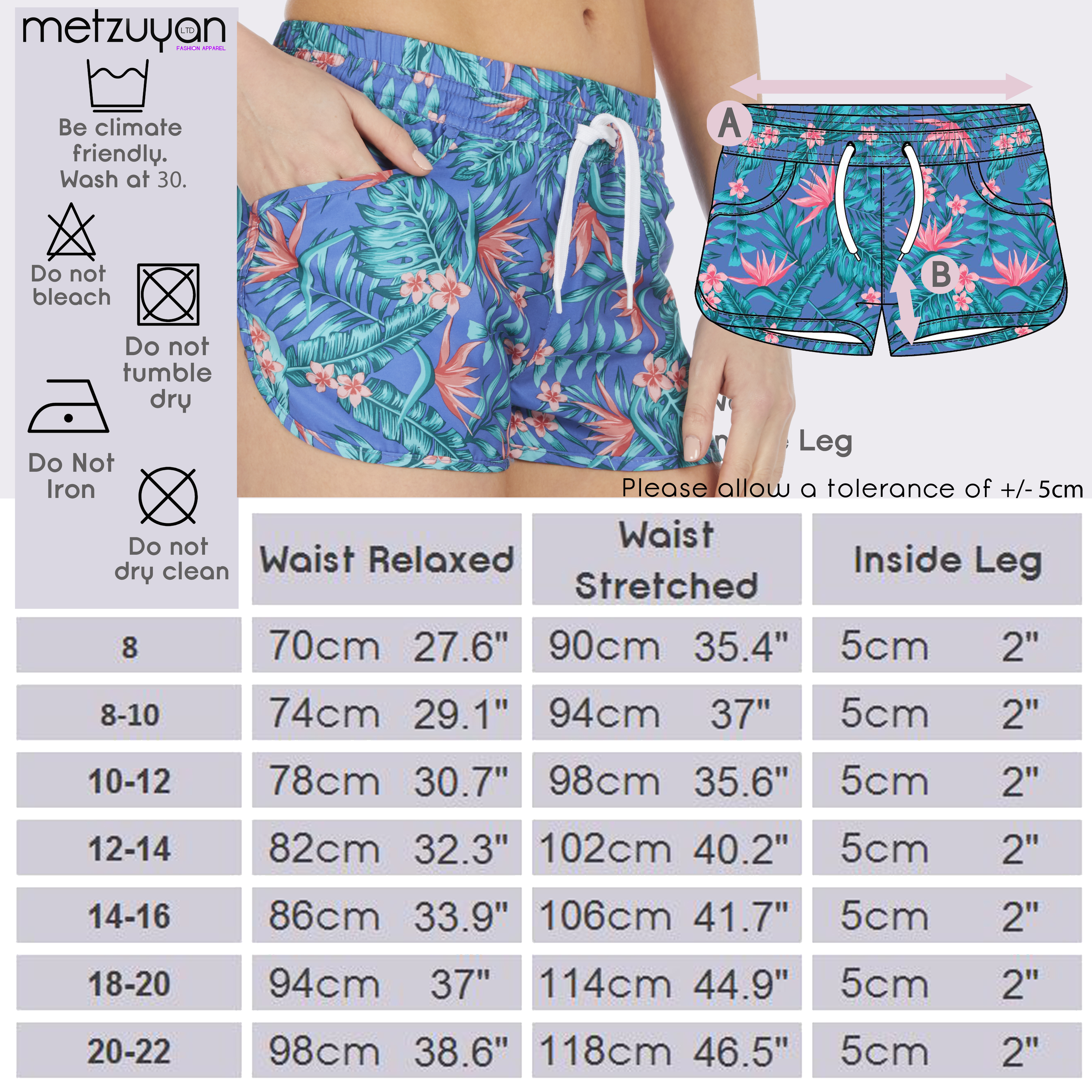 Damas Vacaciones Verano Pantalones Calientes Estampado Floral Pantalones Cortos con Bolsillos Tablero Playa NUEVOS - Imagen 6 de 14