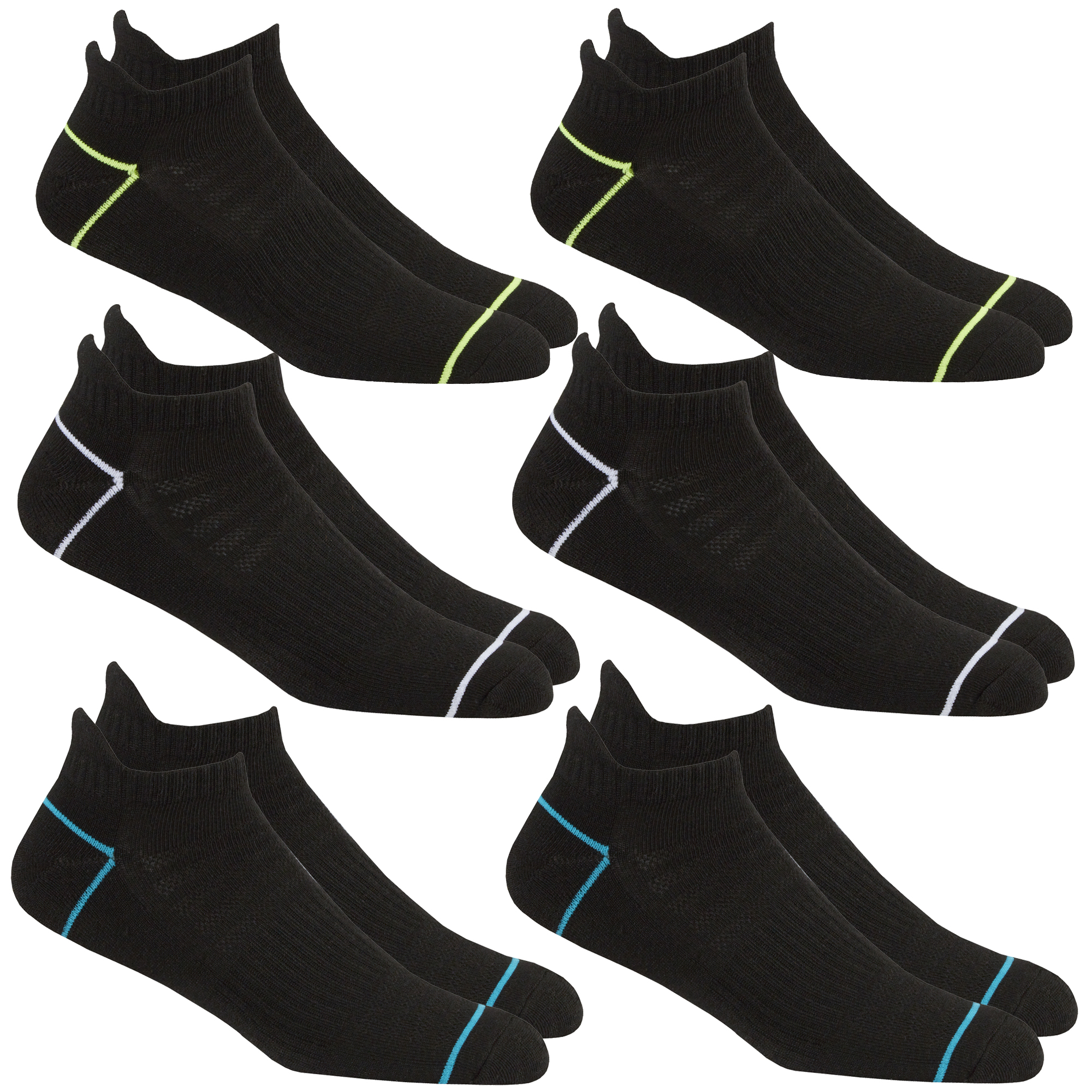 Mens 6 Pairs Multipack Sports Trainer Socks Ankle Low Rise Gym White ...