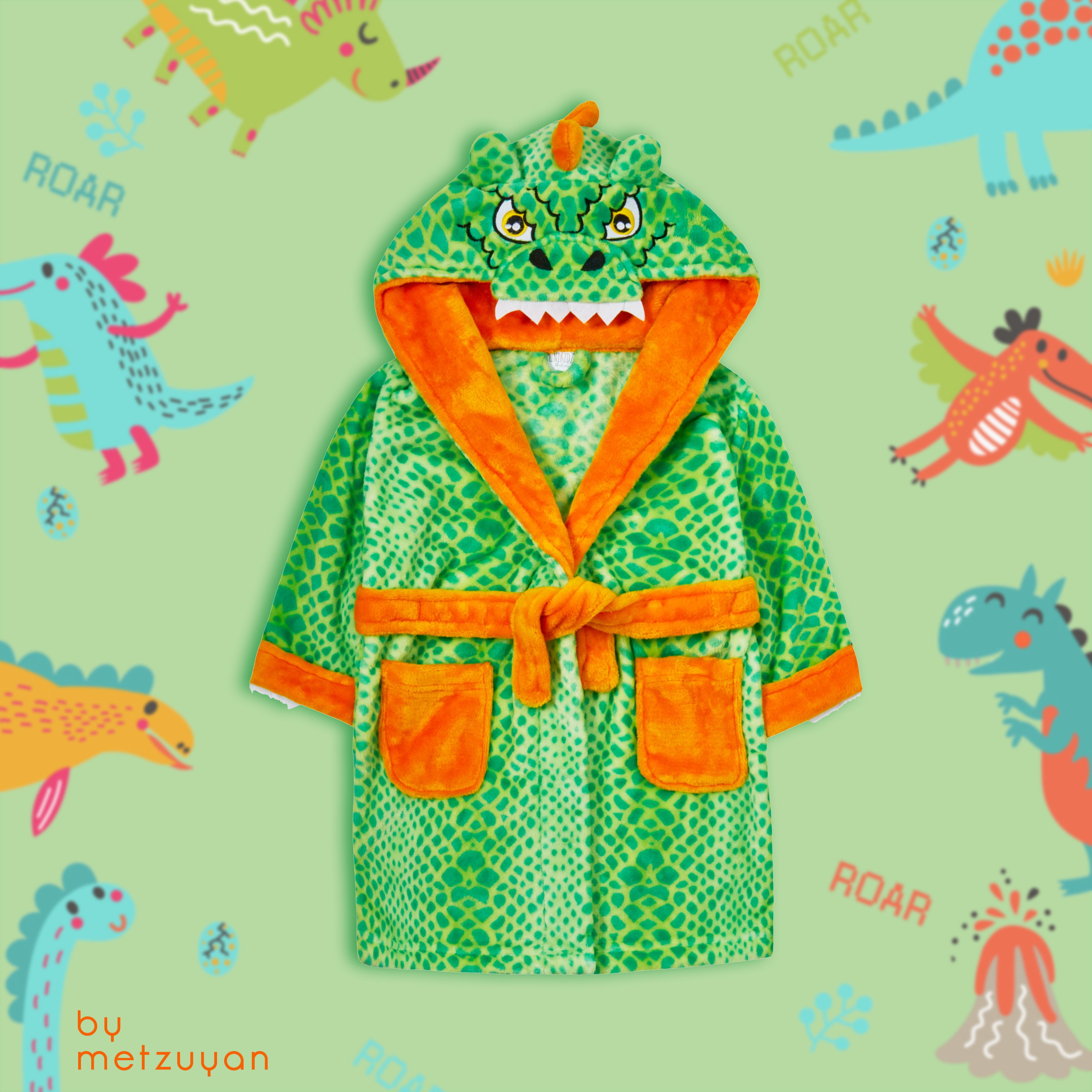 Boys Crocodile Lion Dinosaur Dressing Gown Robe Novelty Animal Dragon