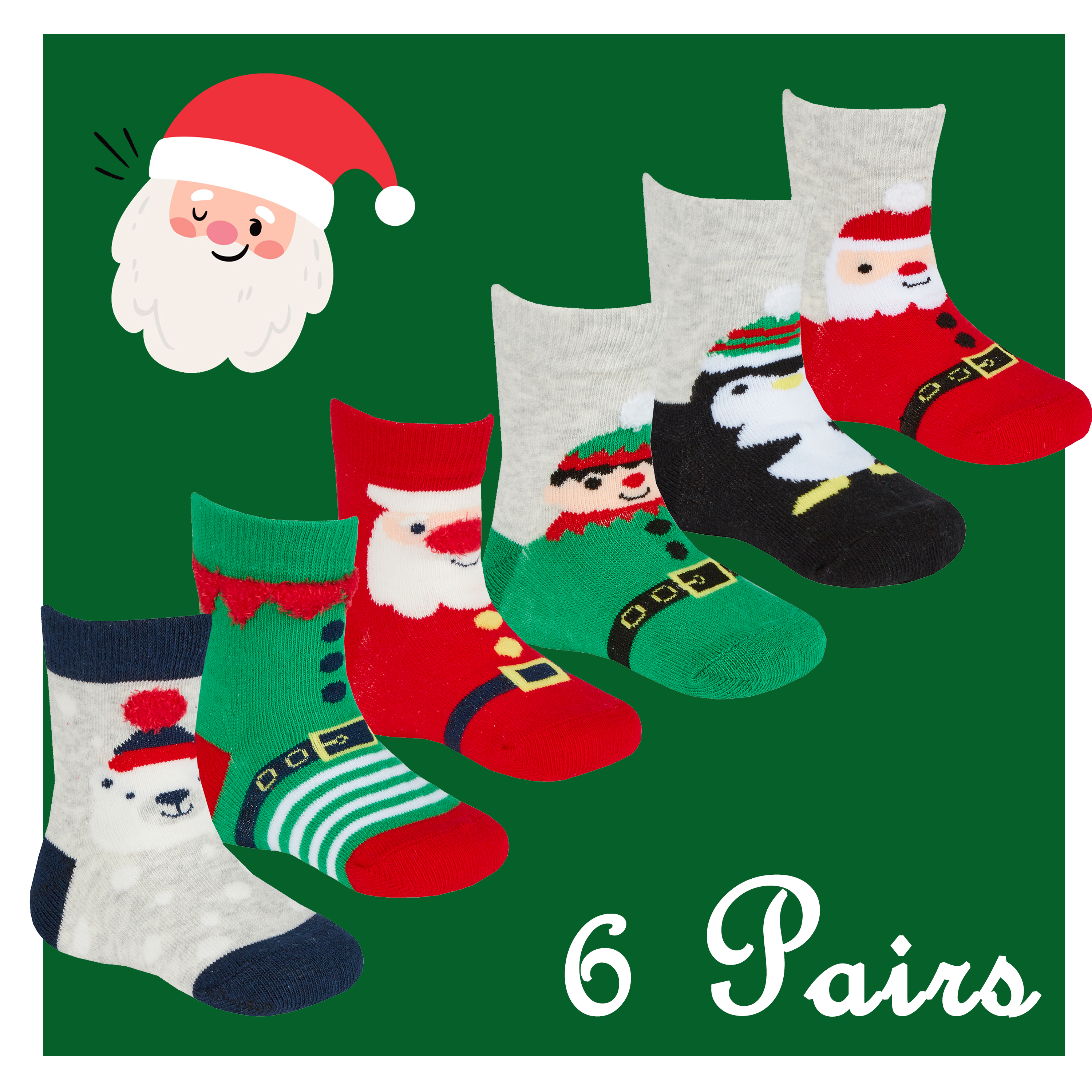Multi Pack Baby Girls Boys Festive Xmas Socks 1st Christmas Socks Cute Gift Idea 