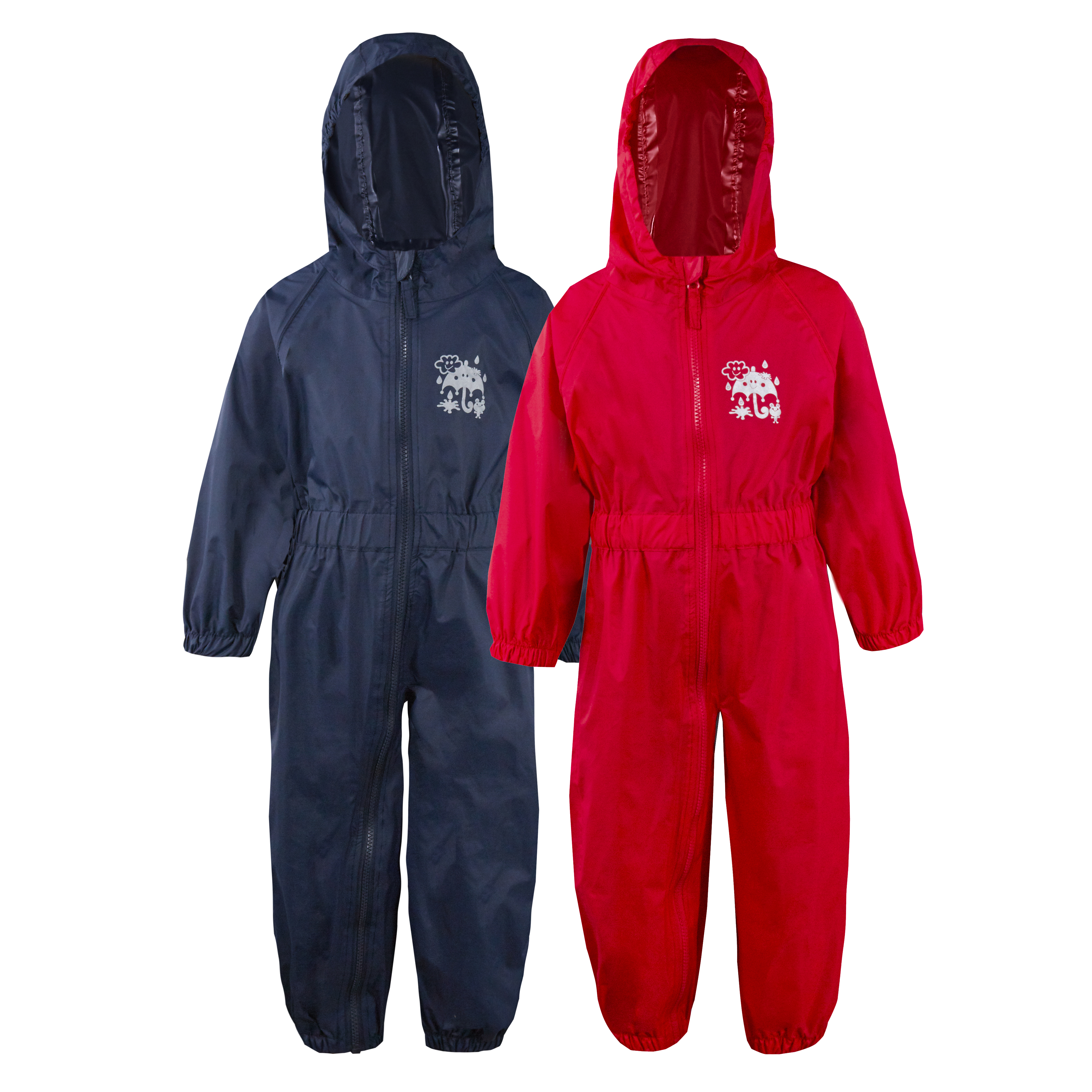 Boys Girls Unisex Childrens Waterproof Puddlesuit Rain All In One Set Zip Up - Picture 13 of 17