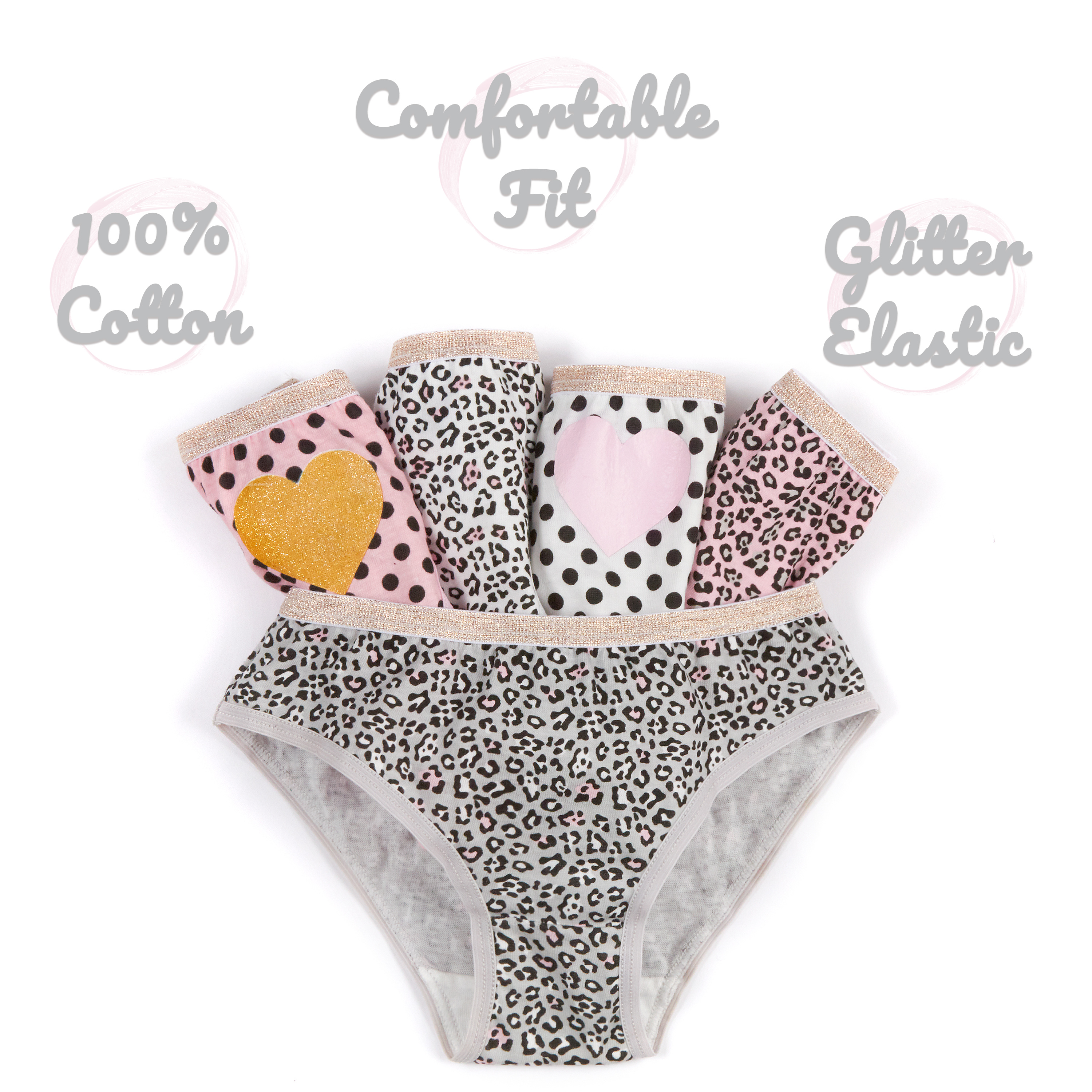 * 5 Pack Bundle Childrens Girls Briefs Knicers Underwear 100 Cotton