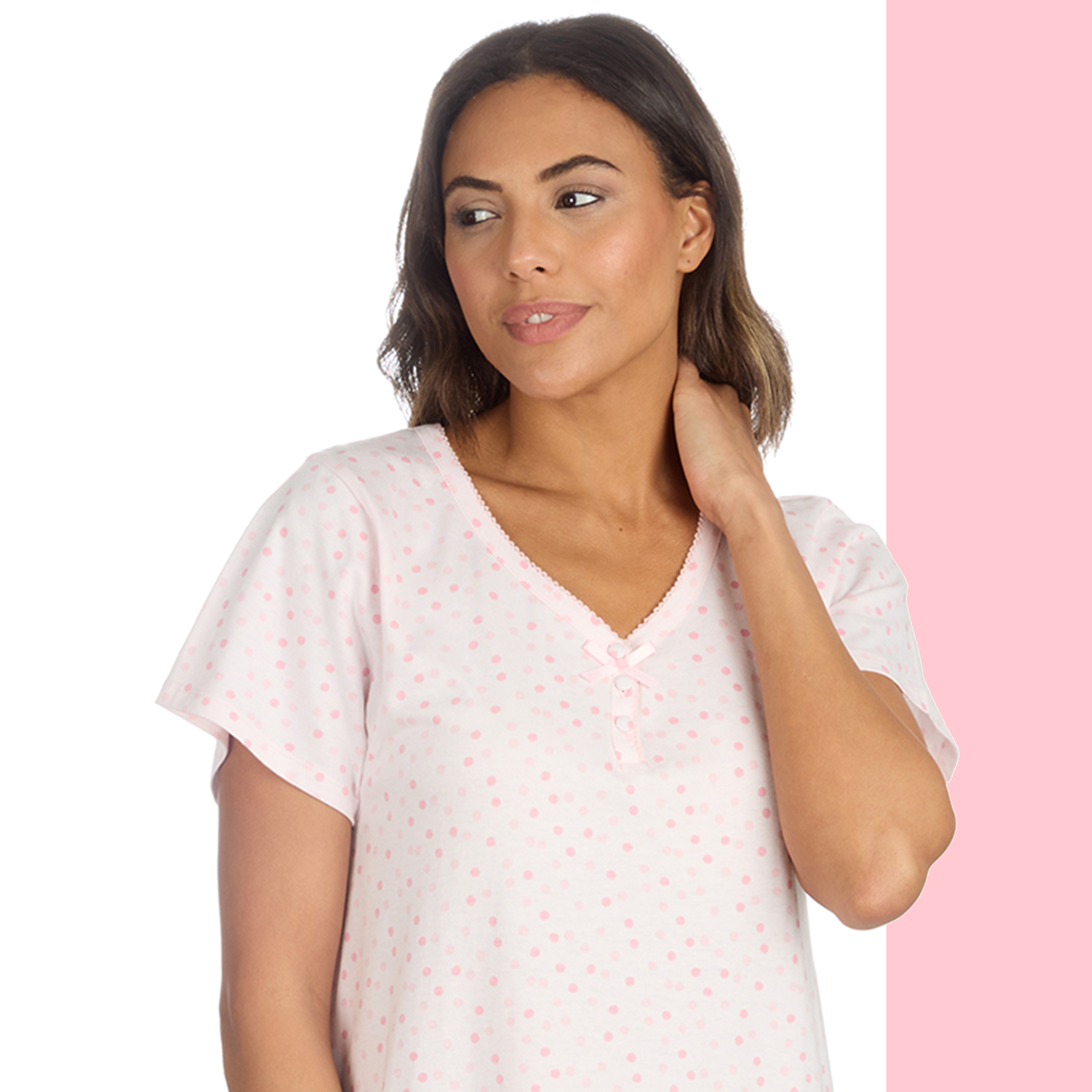Ladies Lightweight Nightdress 100% Cotton Short Sleeved Nightshirt Size UK 10-24 - Picture 18 of 21