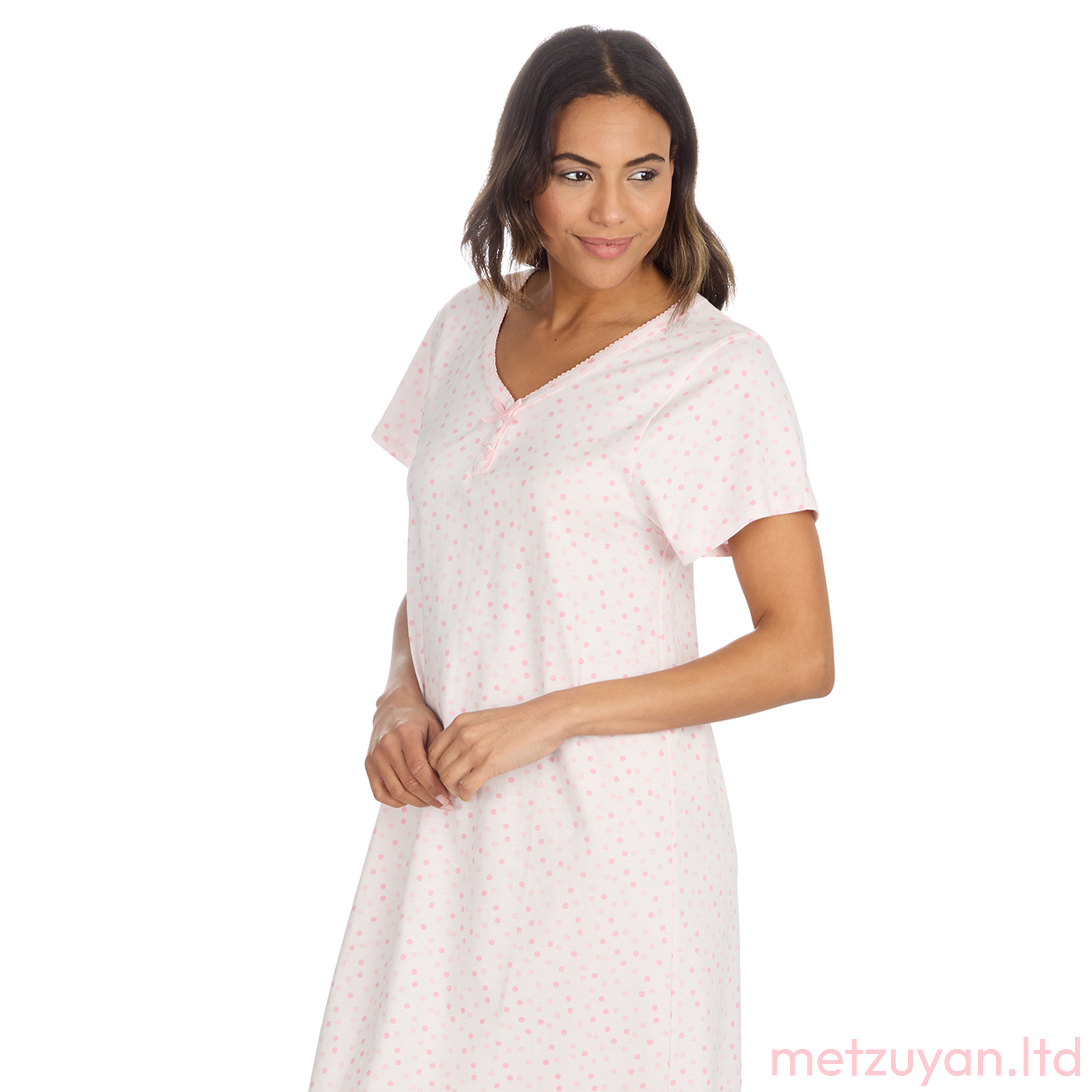Ladies Lightweight Nightdress 100% Cotton Short Sleeved Nightshirt Size UK 10-24 - Picture 20 of 21