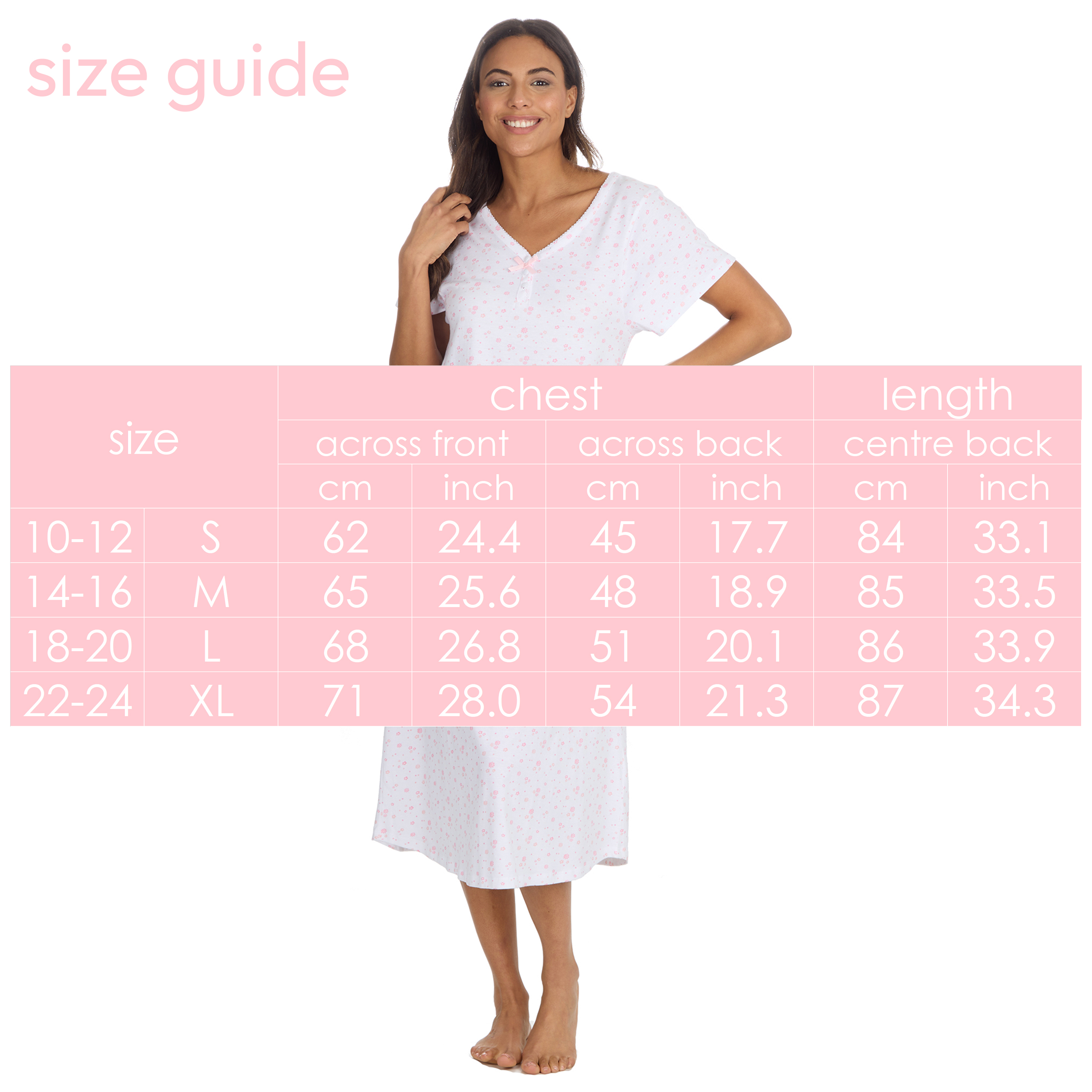 Ladies Lightweight Nightdress 100% Cotton Short Sleeved Nightshirt Size UK 10-24 - Picture 11 of 21