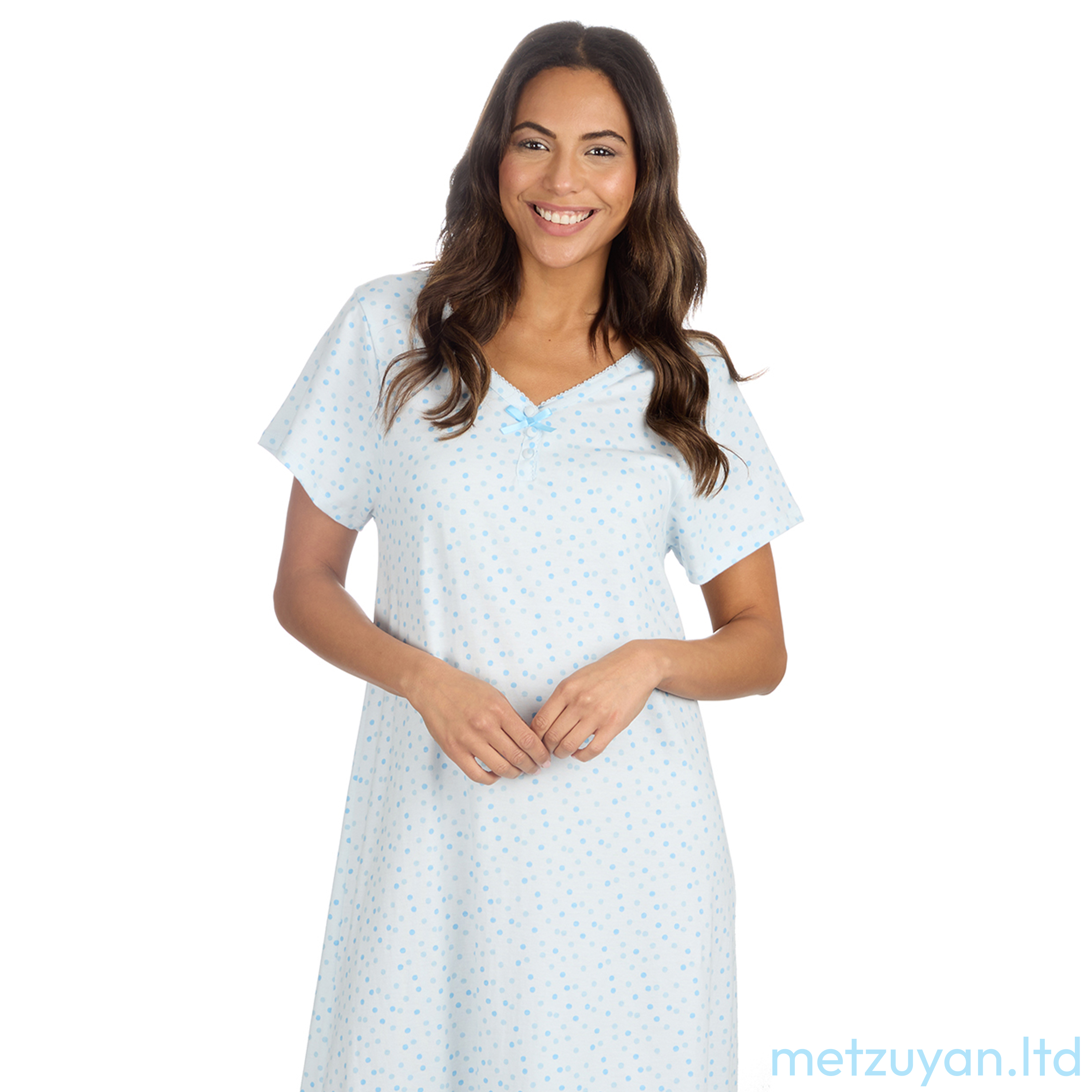 Ladies Lightweight Nightdress 100% Cotton Short Sleeved Nightshirt Size UK 10-24 - Picture 15 of 21