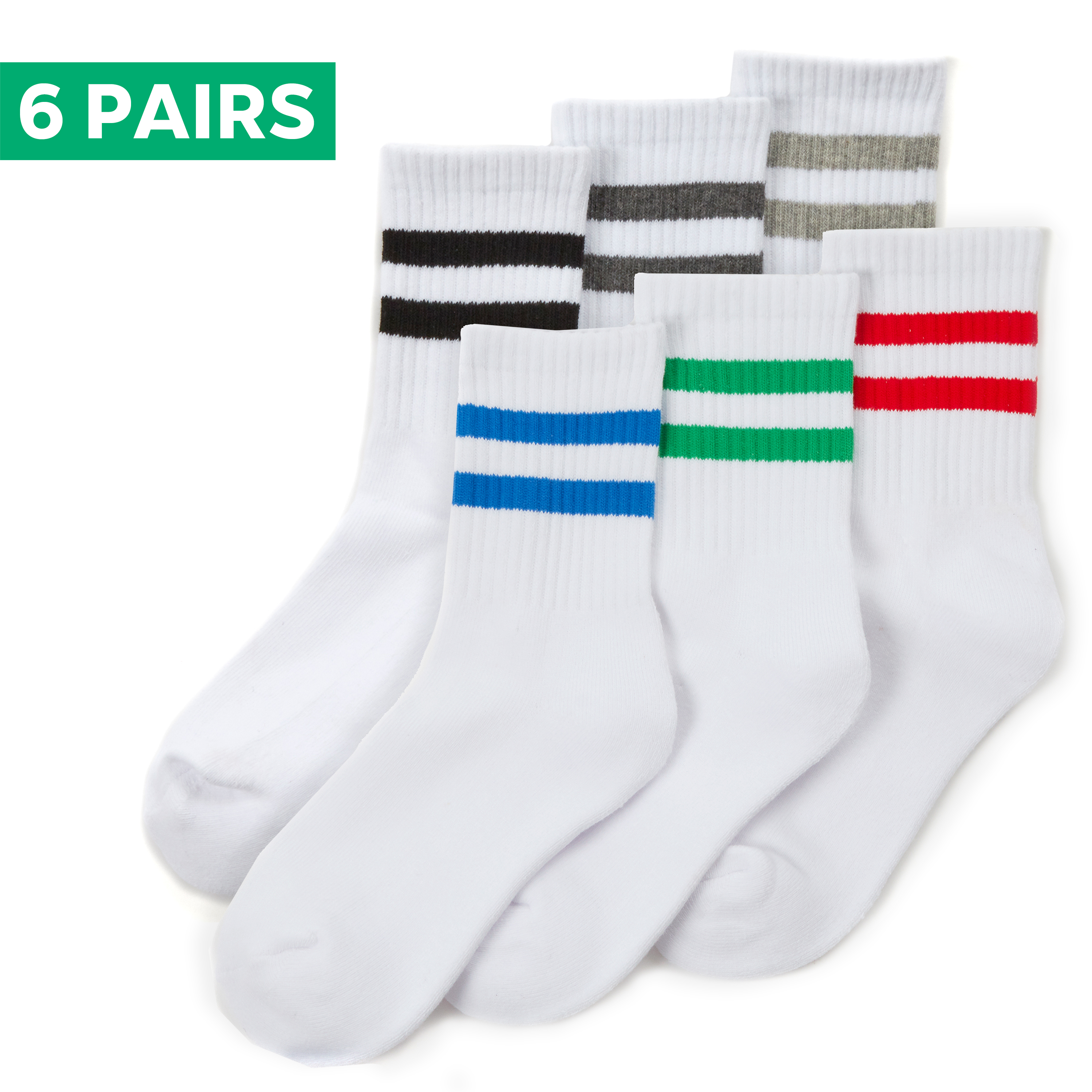 3/6 Pairs Boys Cotton Sport Crew Ribbed White Leisure Socks UK 9-12 12.5-3.5 4-6 - Picture 11 of 14