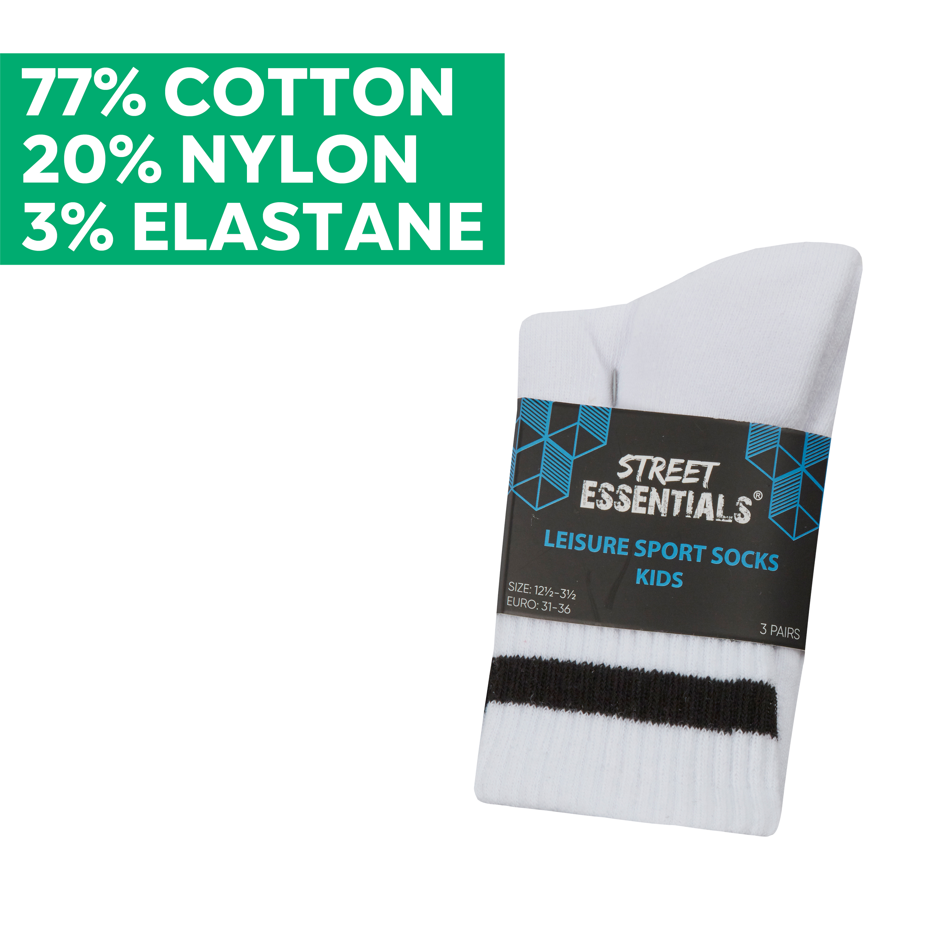 3/6 Pairs Boys Cotton Sport Crew Ribbed White Leisure Socks UK 9-12 12.5-3.5 4-6 - Picture 6 of 14