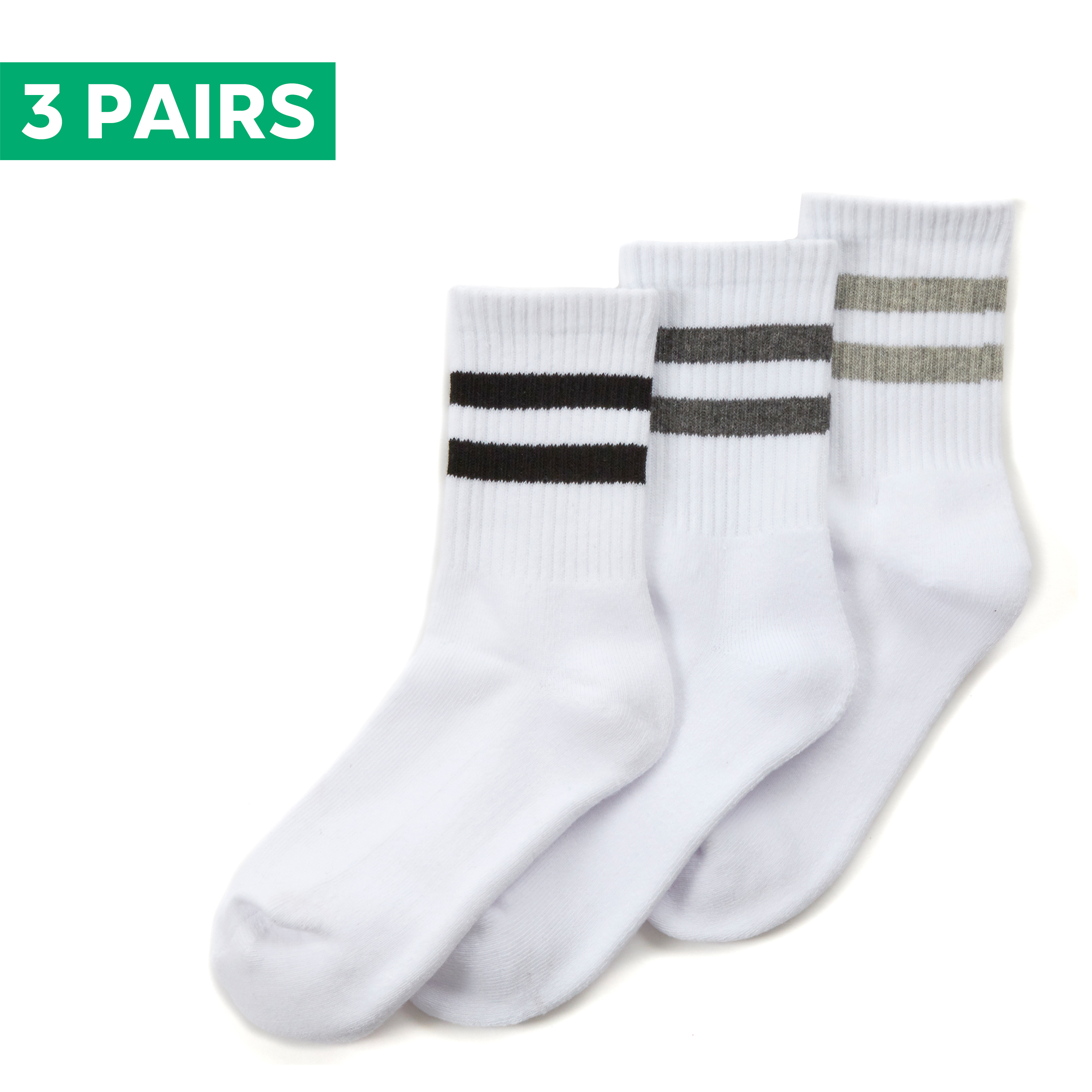 3/6 Pairs Boys Cotton Sport Crew Ribbed White Leisure Socks UK 9-12 12.5-3.5 4-6 - Picture 3 of 14