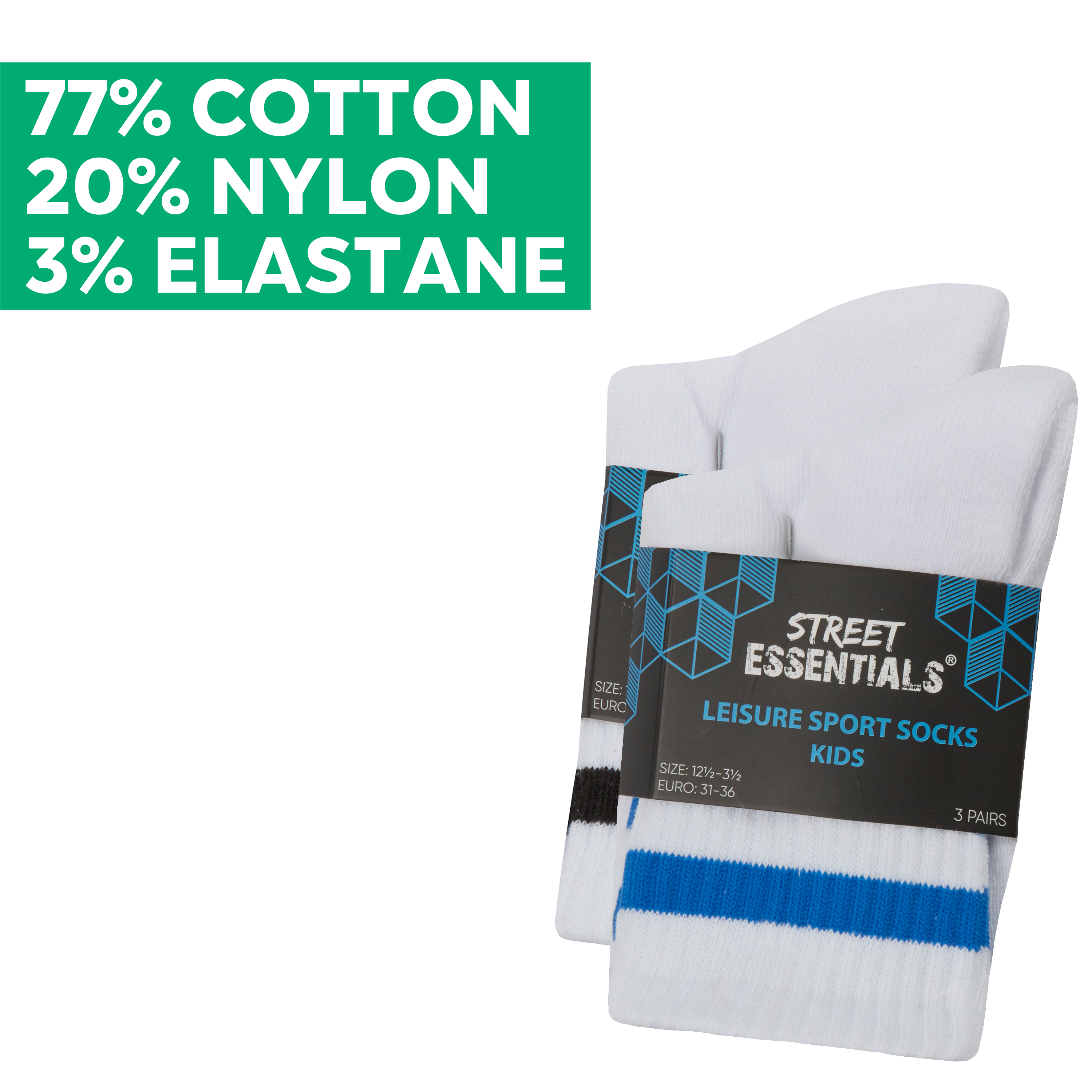 3/6 Pairs Boys Cotton Sport Crew Ribbed White Leisure Socks UK 9-12 12.5-3.5 4-6 - Picture 14 of 14
