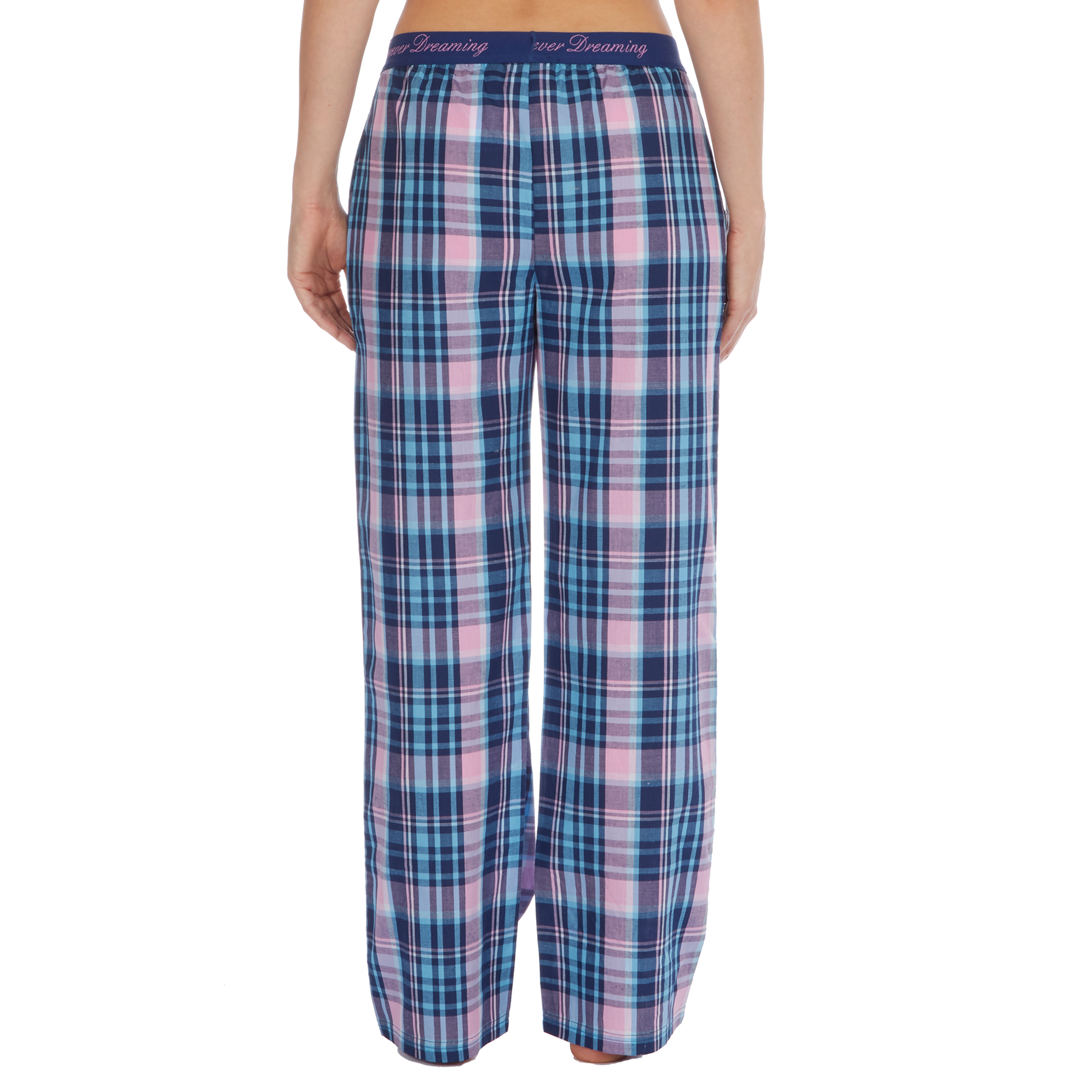 ** Womens Checked Pyjama PJ Bottoms Pants Soft Jacquard Waistband ...
