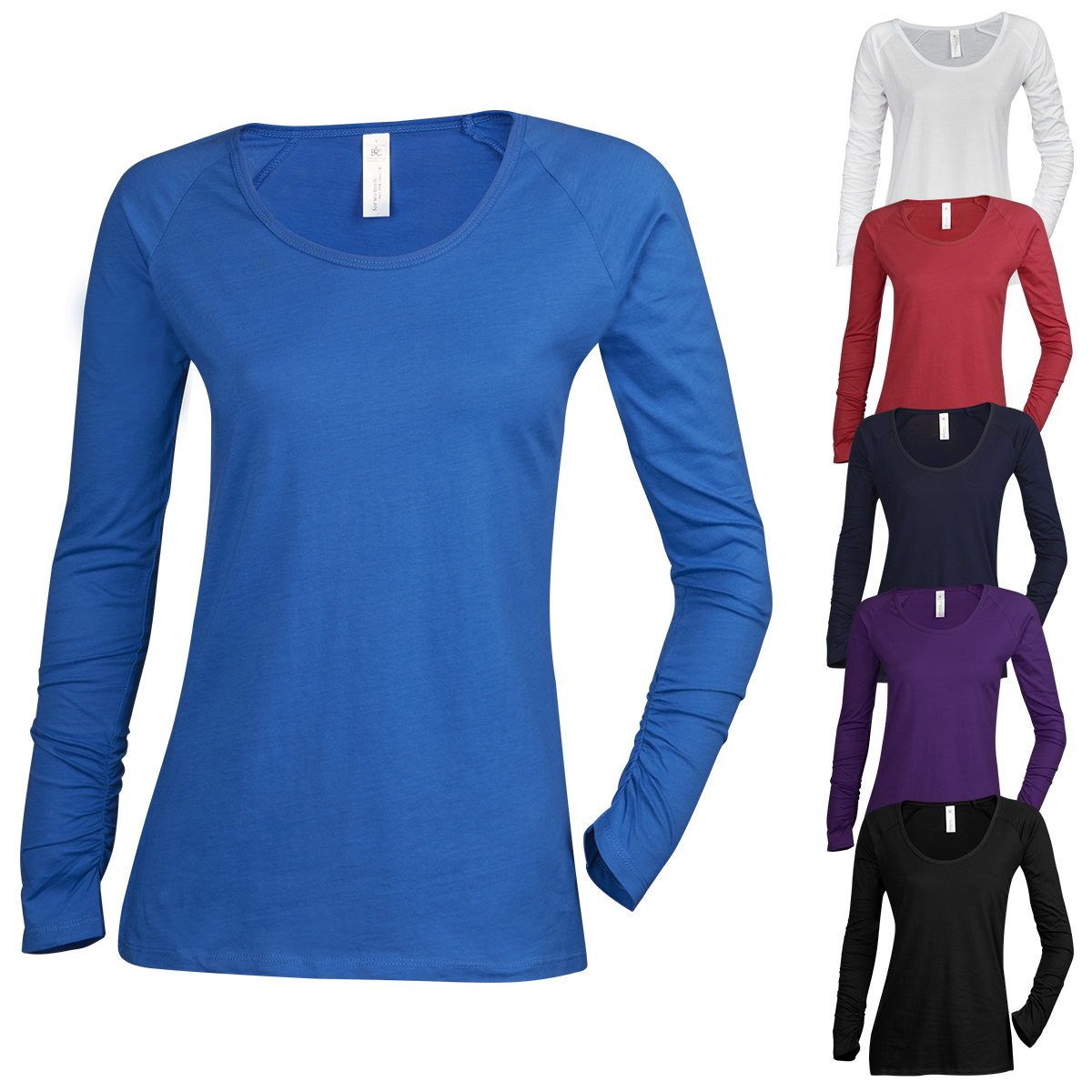 Womens Ladies T-Shirt Top Plain Sleeve Scoop Neck Tee New Size 100/% Cotton