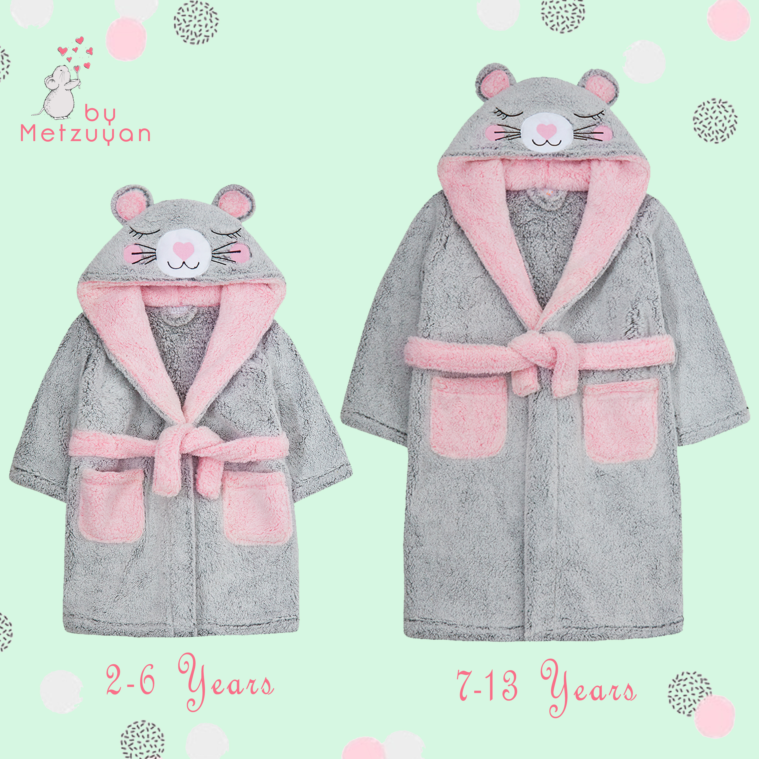 fluffy girls dressing gown