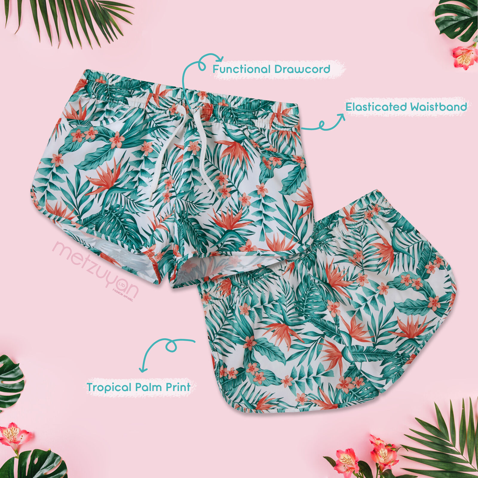 Damas Vacaciones Verano Pantalones Calientes Estampado Floral Pantalones Cortos con Bolsillos Tablero Playa NUEVOS - Imagen 13 de 14