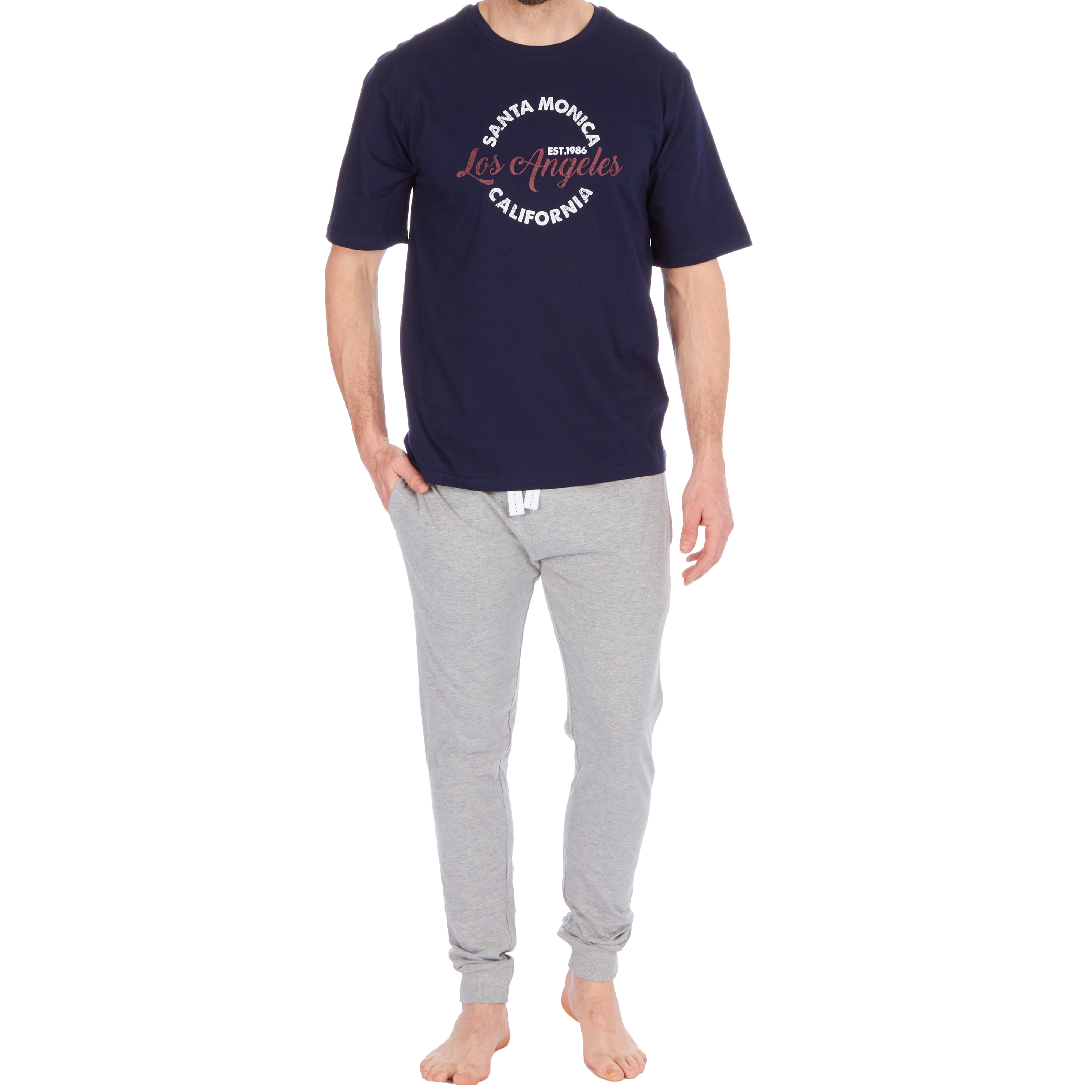 Mens Lounge Set Bottoms Pants Tshirt Tee Top Loungewear Sleepwear