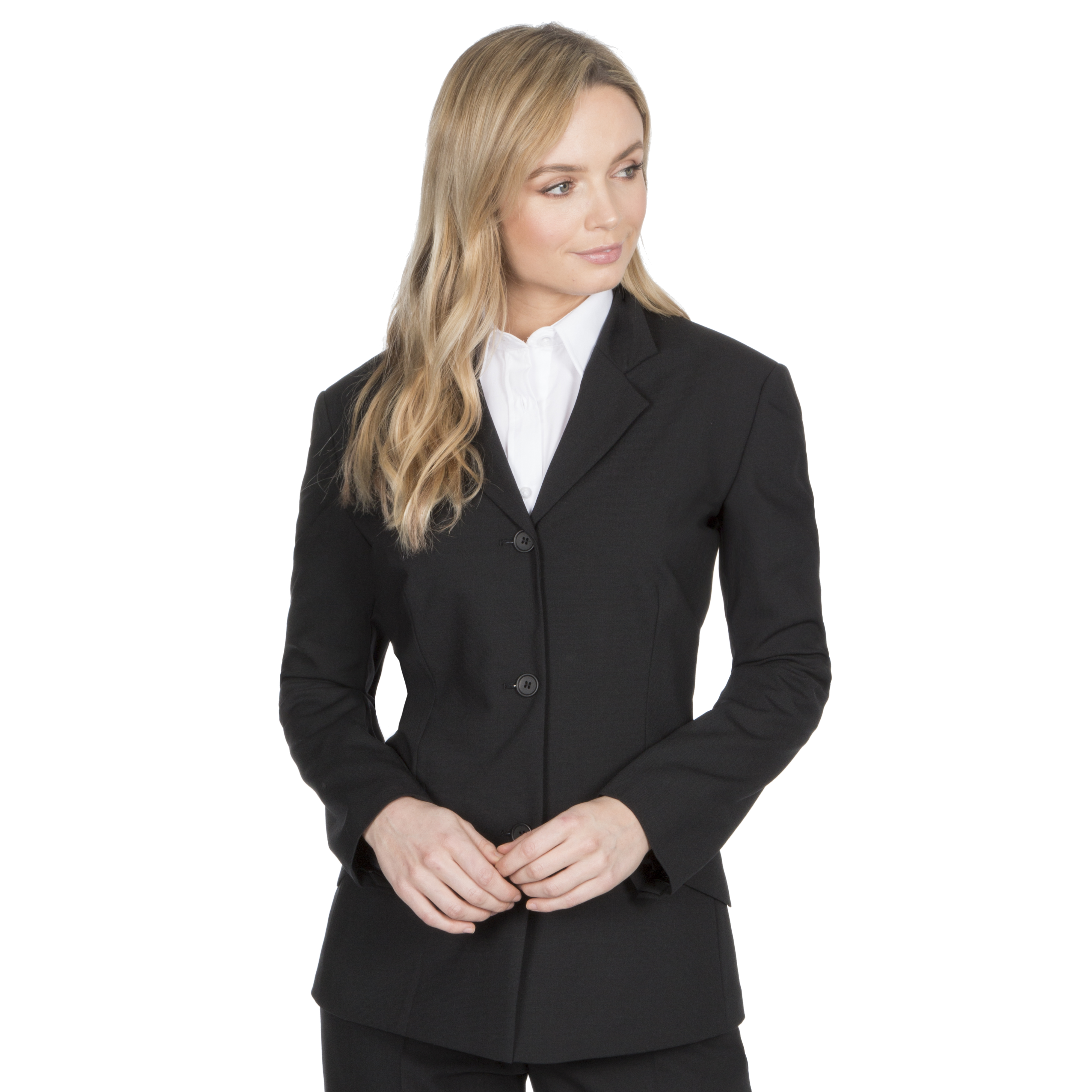 Ladies Womens Plain Formal Tailored Blazer Jacket Officewear Workwear  Button Up