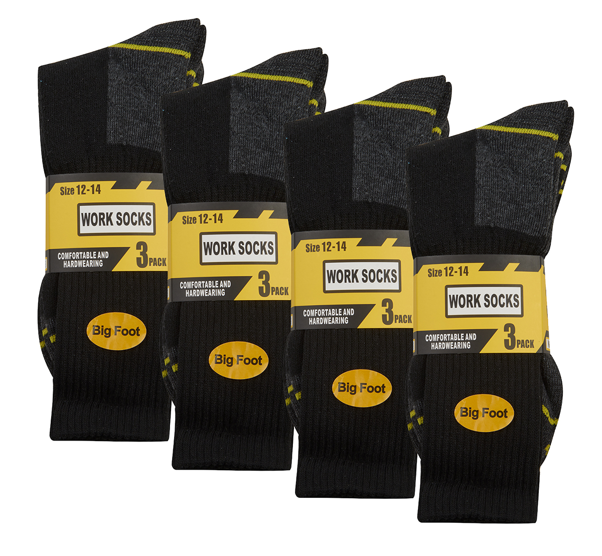 WORK SOCKS Mens 12 Pairs Work Boot Socks Size 6 11 12 14 Reinforced 
