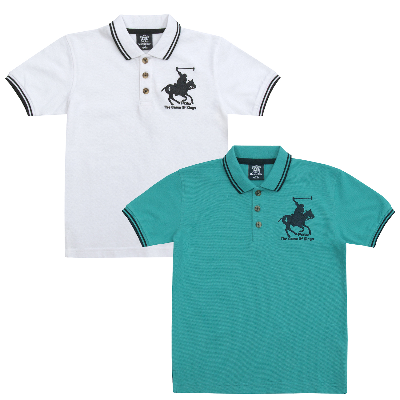 Boys Short Sleeved Cotton Blend Summer Top Polo shirt T shirt Size Age 7-13 