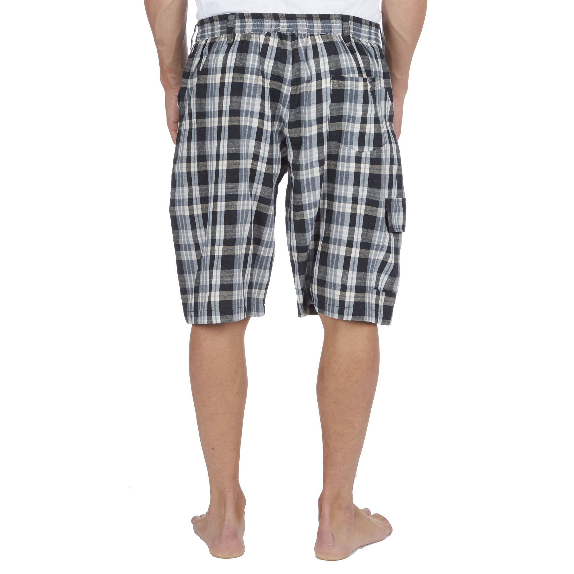 Mens Shorts Checked Woven Pyjama Bottoms Cotton Blend Twill Pj Pjs Lounge S Xxl Ebay 