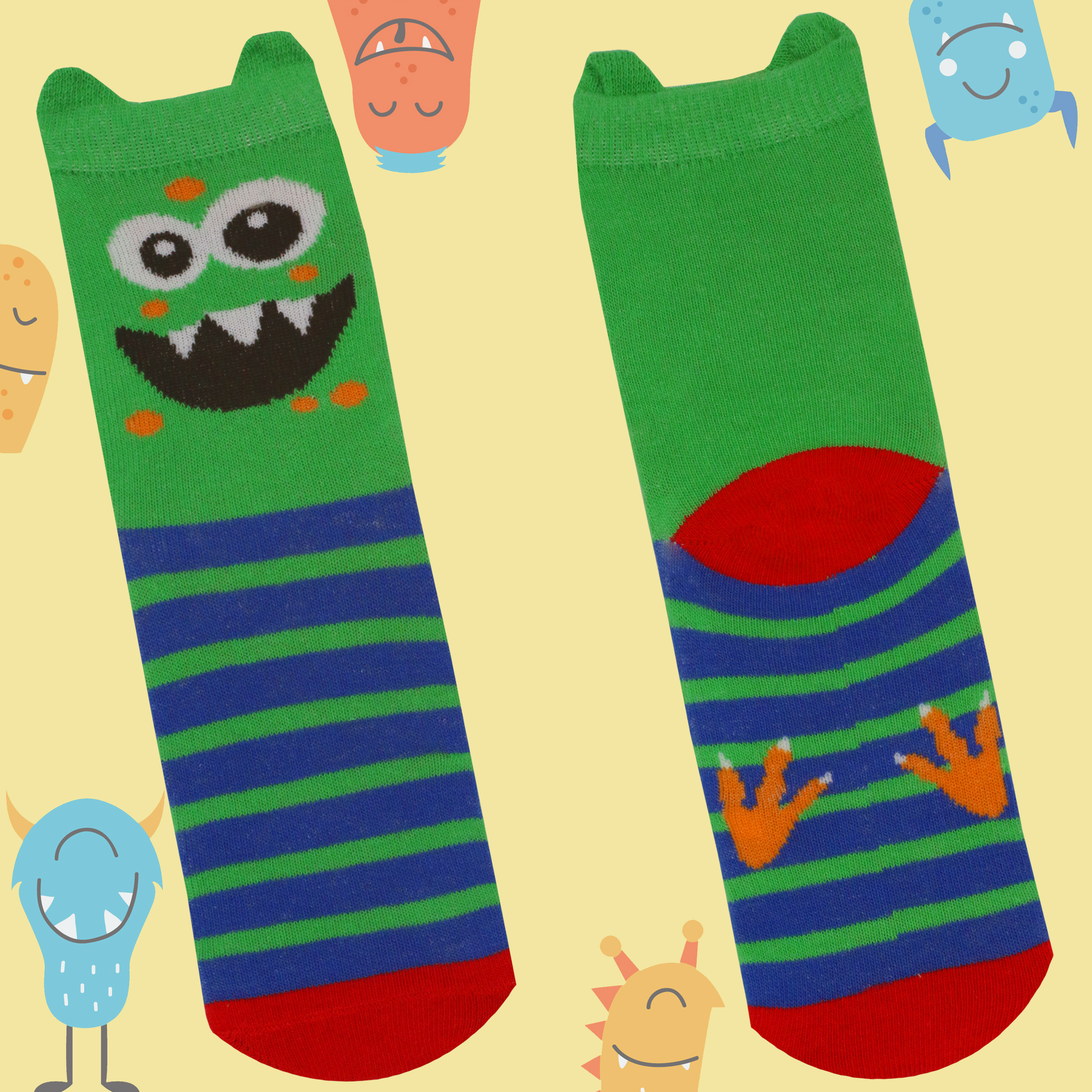 Niños Monstruos Lindos Coloridos Divertidos Extraños Geniales Calcetines Novedad Algodón Orejas Ricas 6-3.5 - Imagen 24 de 56