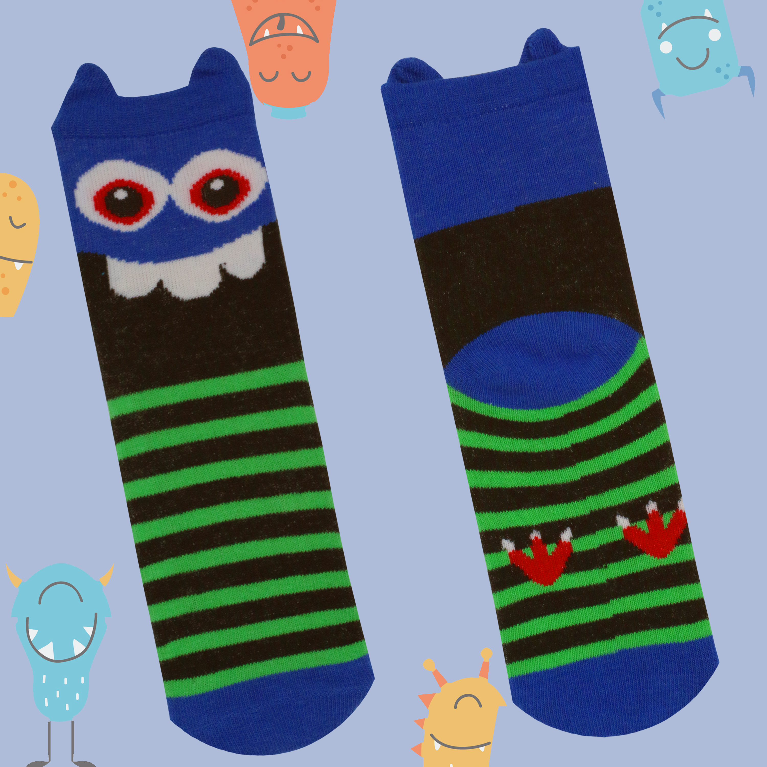 Niños Monstruos Lindos Coloridos Divertidos Extraños Geniales Calcetines Novedad Algodón Orejas Ricas 6-3.5 - Imagen 25 de 56