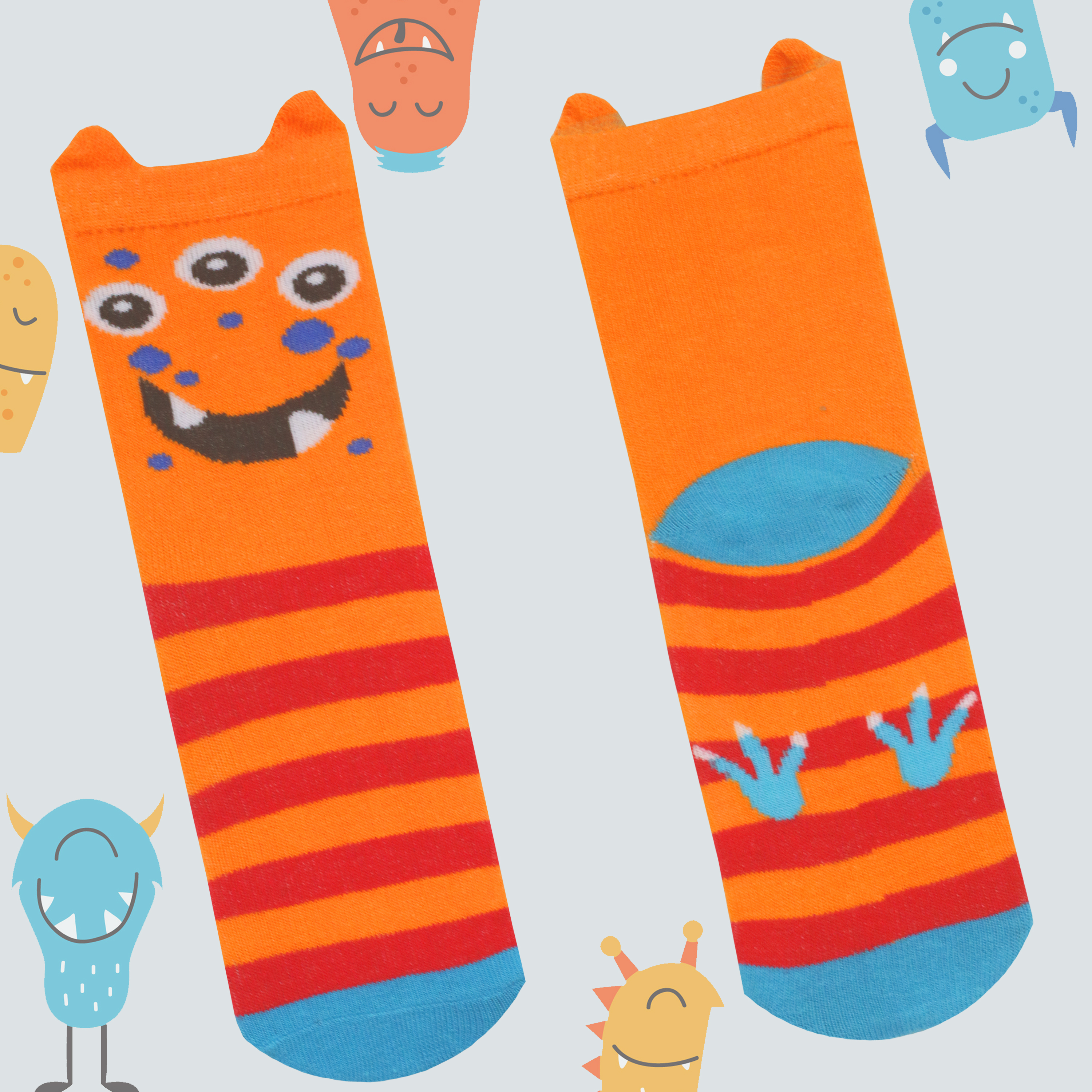Niños Monstruos Lindos Coloridos Divertidos Extraños Geniales Calcetines Novedad Algodón Orejas Ricas 6-3.5 - Imagen 26 de 56