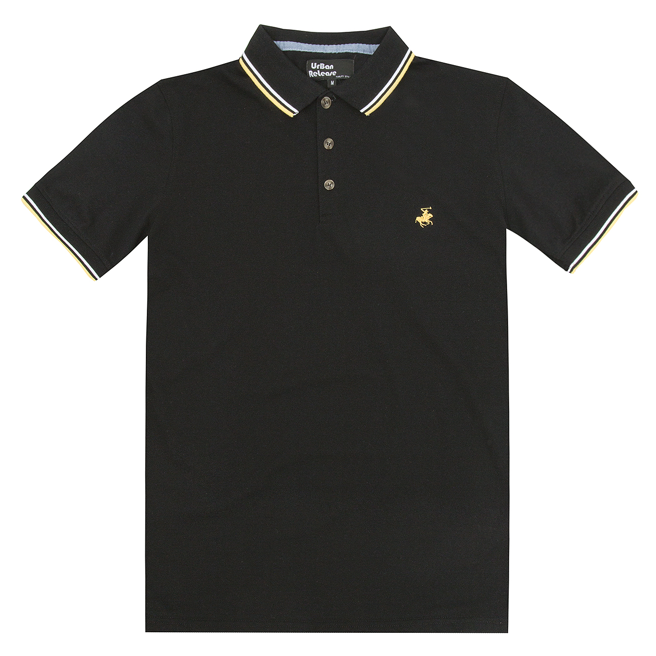 Black polo shirt 2024 with white horse