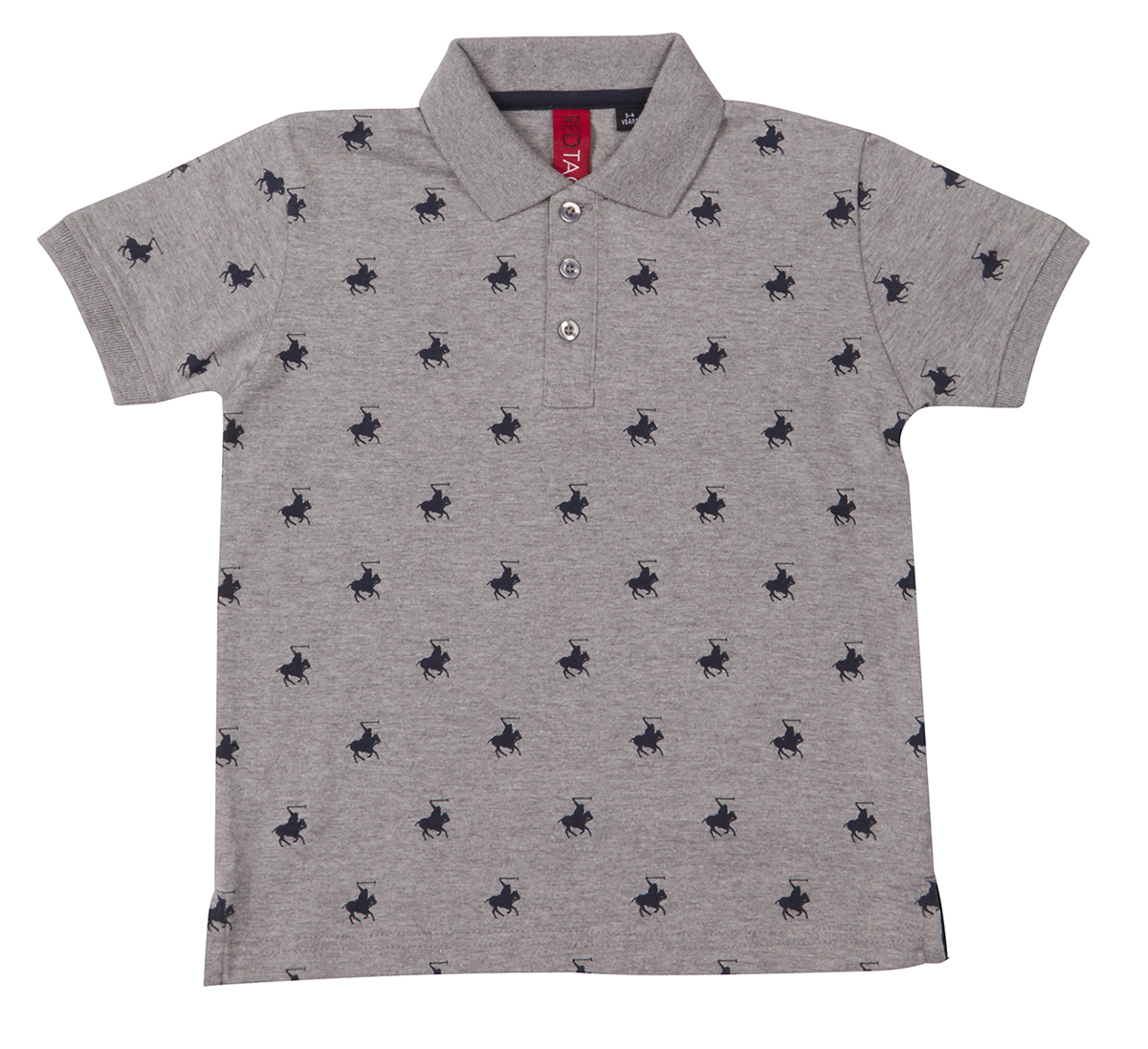 Red Tag Boys Polo Horse Print Design Polo T-Shirt T Shirt Navy White Red Navy 