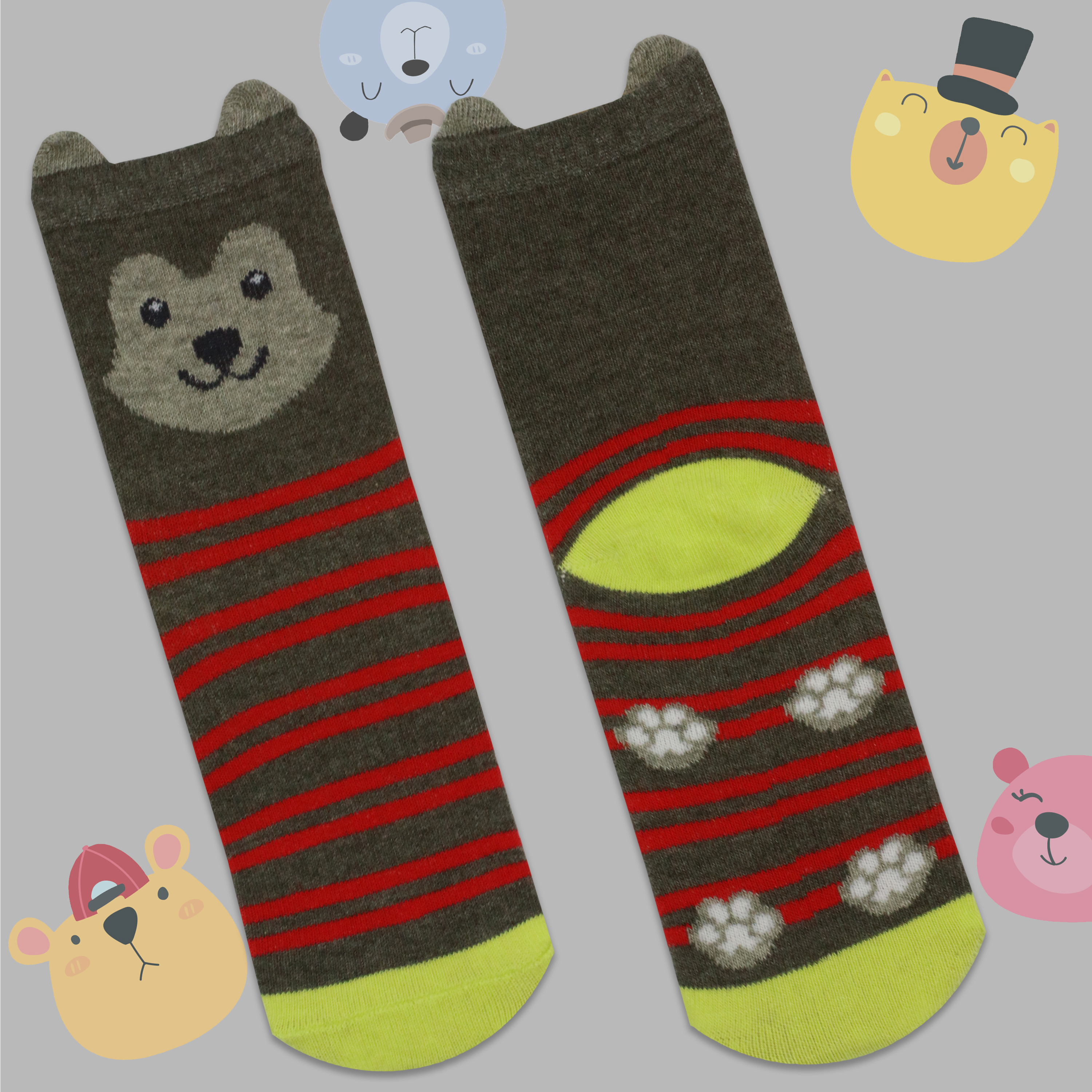 Niños Monstruos Lindos Coloridos Divertidos Extraños Geniales Calcetines Novedad Algodón Orejas Ricas 6-3.5 - Imagen 52 de 56