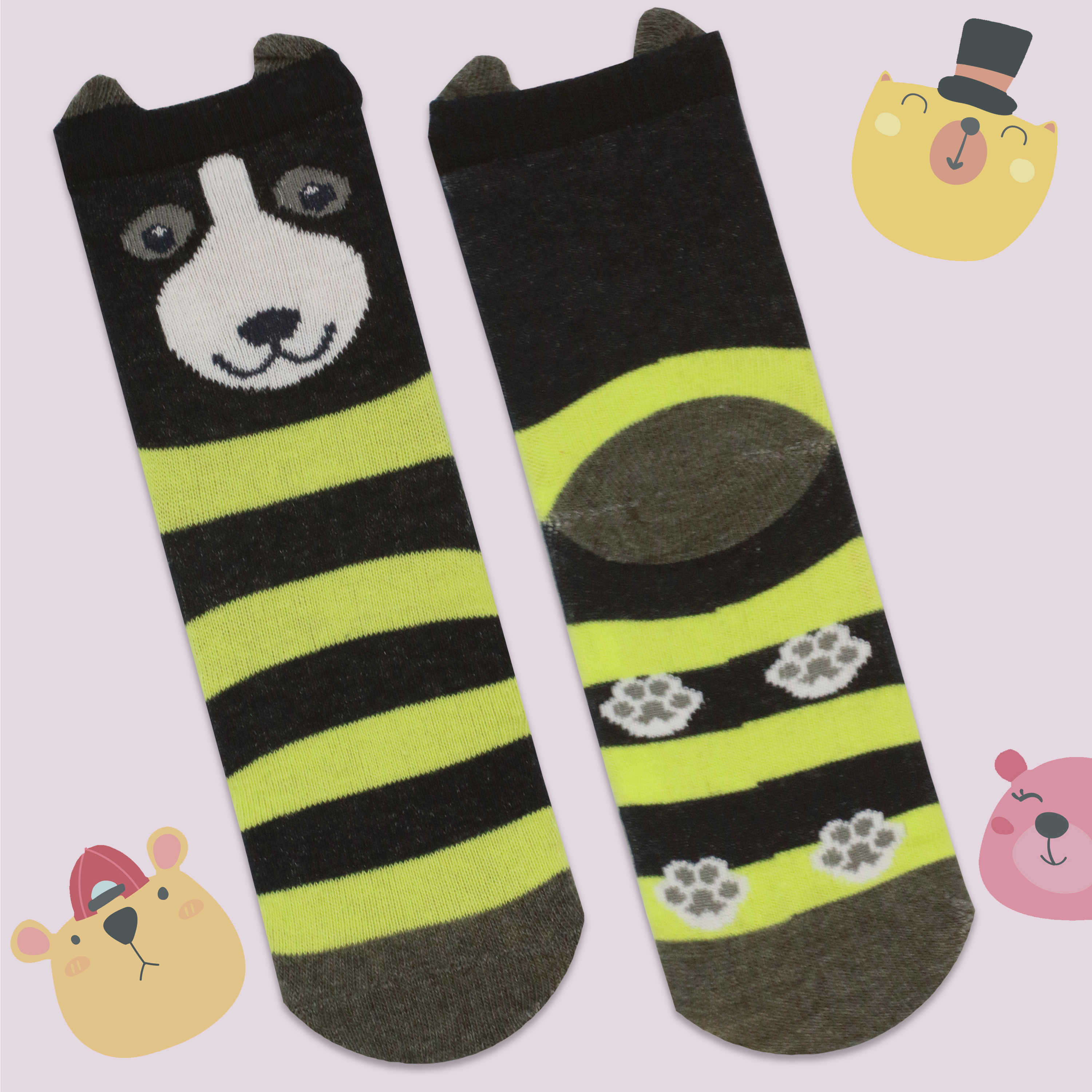 Niños Monstruos Lindos Coloridos Divertidos Extraños Geniales Calcetines Novedad Algodón Orejas Ricas 6-3.5 - Imagen 51 de 56