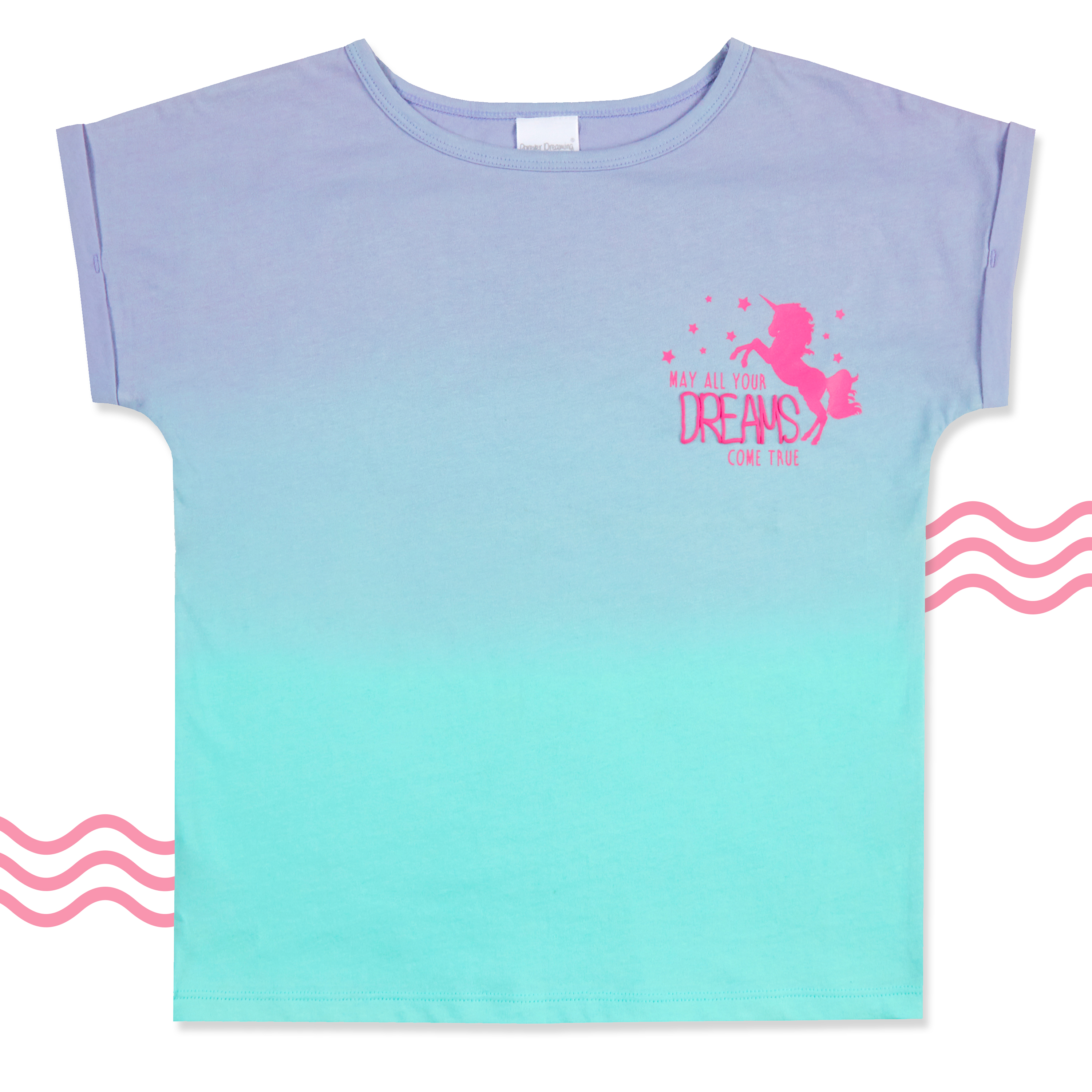 Girls Kids Short Pyjamas Short Sleeve PJs Set 100% Cotton Summer Gradient Design - Picture 5 of 13