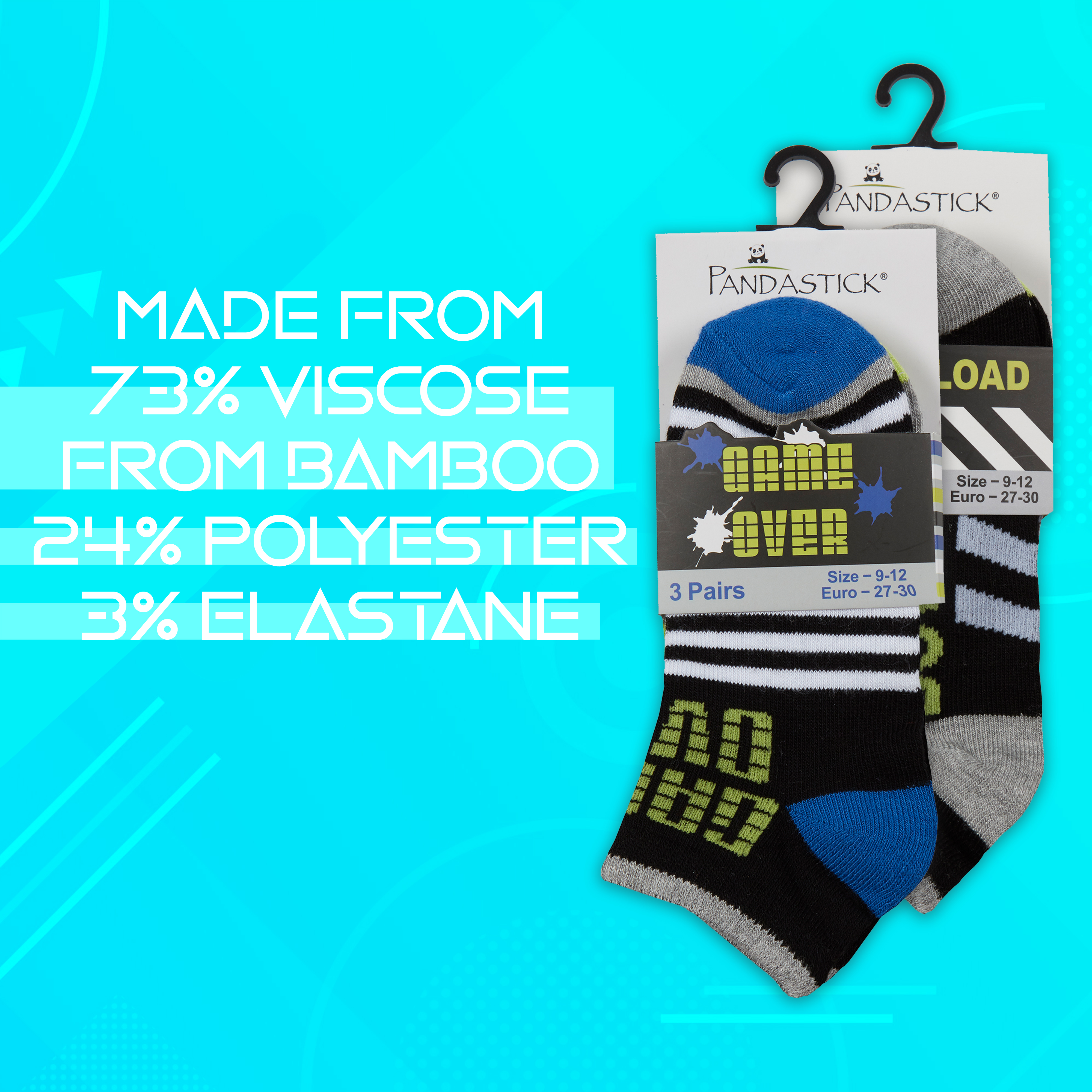 6 Pairs Kids Boys Bamboo Socks Trainer Liner Game Size 6-8.5 9-12 12.5-3.5 12-3 - Picture 10 of 14