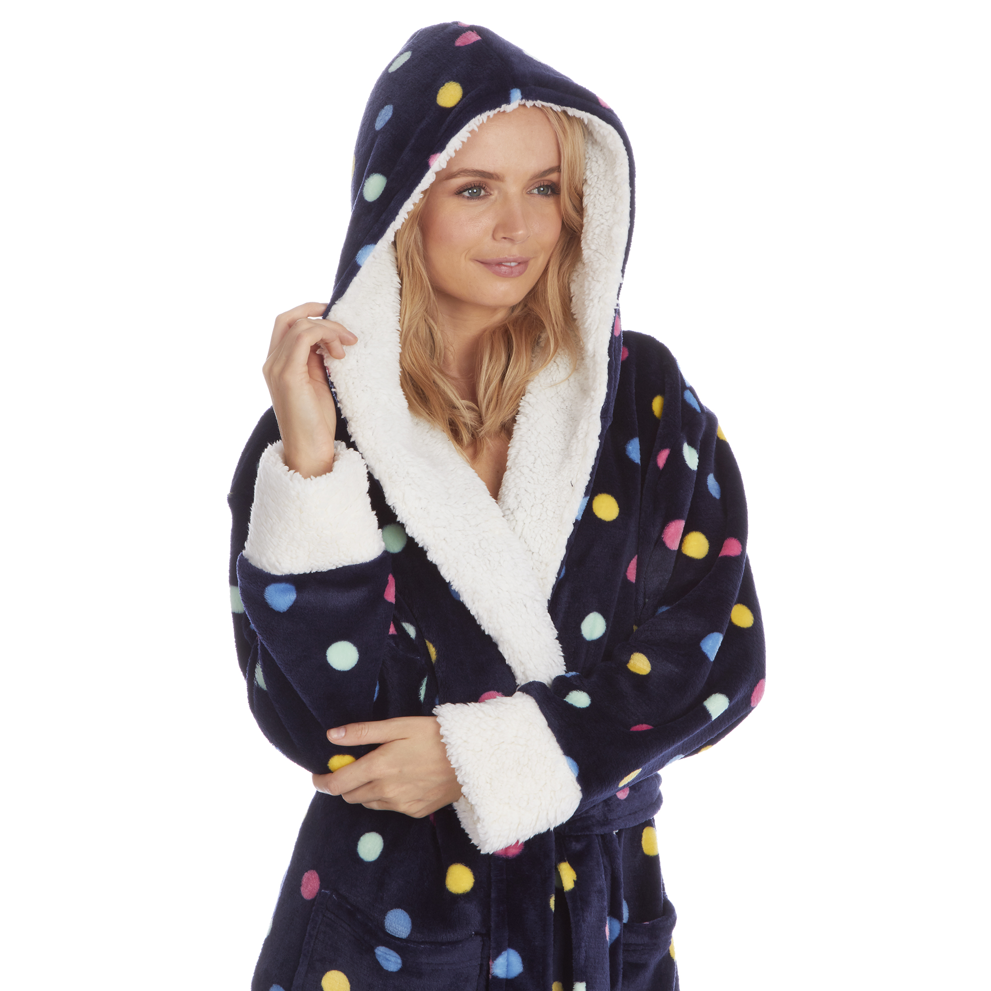 Ladies Women Baby Pink Soft Fleece Luxury Dressing Gown and Fluffy Socks Gift eBay