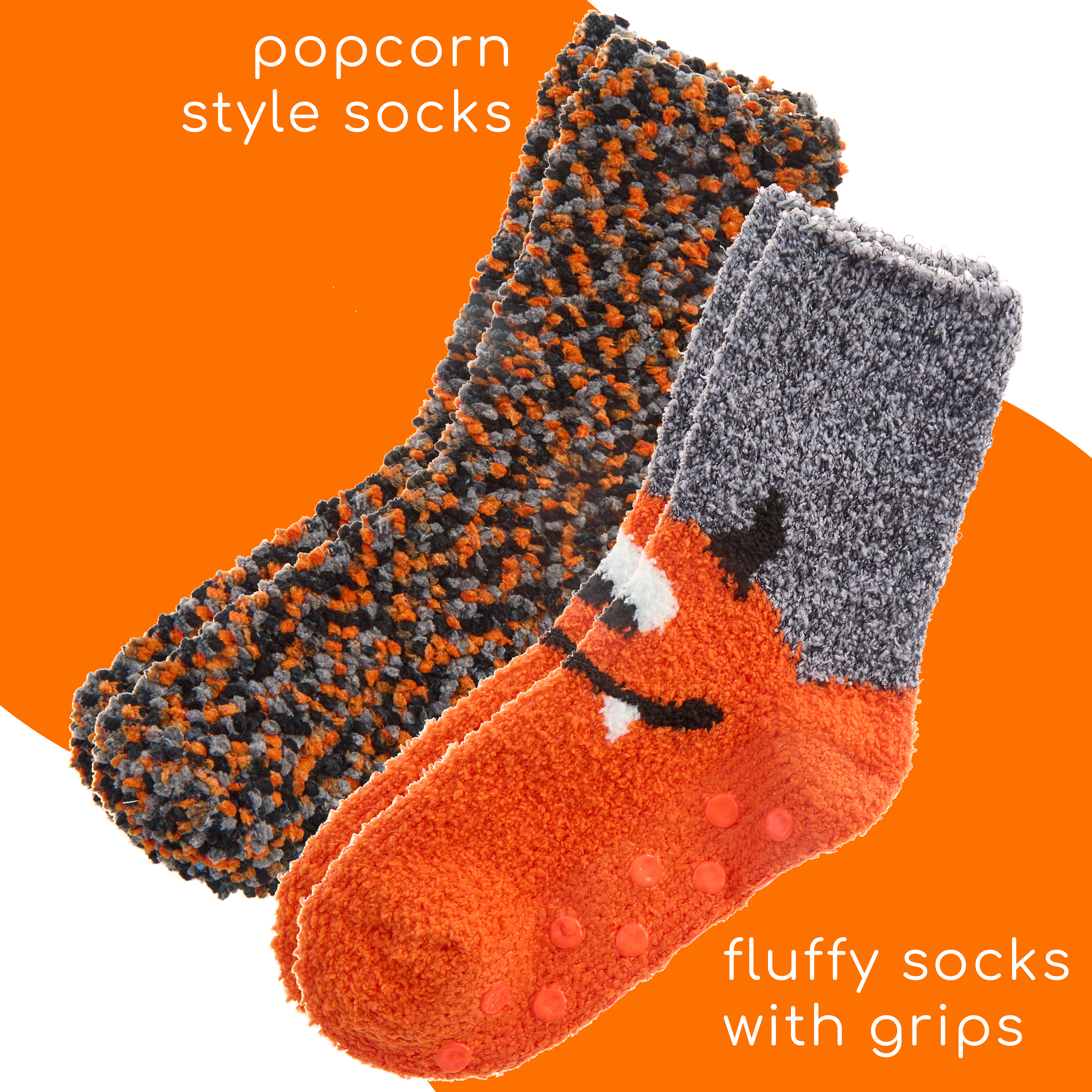 2 Pairs Kids Boys Cosy Fluffy Popcorn Socks Winter Non Slip Rocket Monster Socks - Picture 4 of 9
