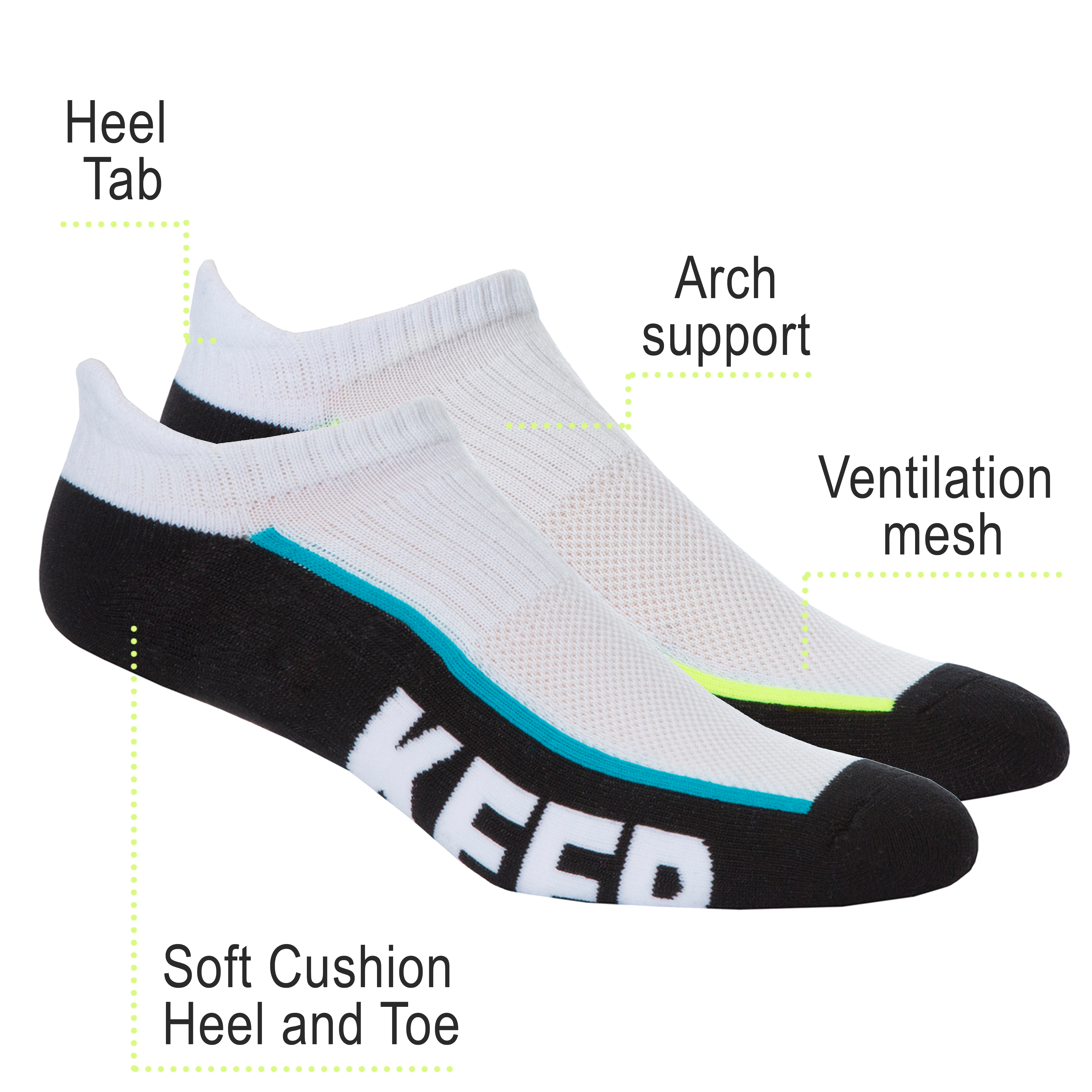 Mens 6 Pairs Multipack Sports Trainer Socks Ankle Low Rise Gym White