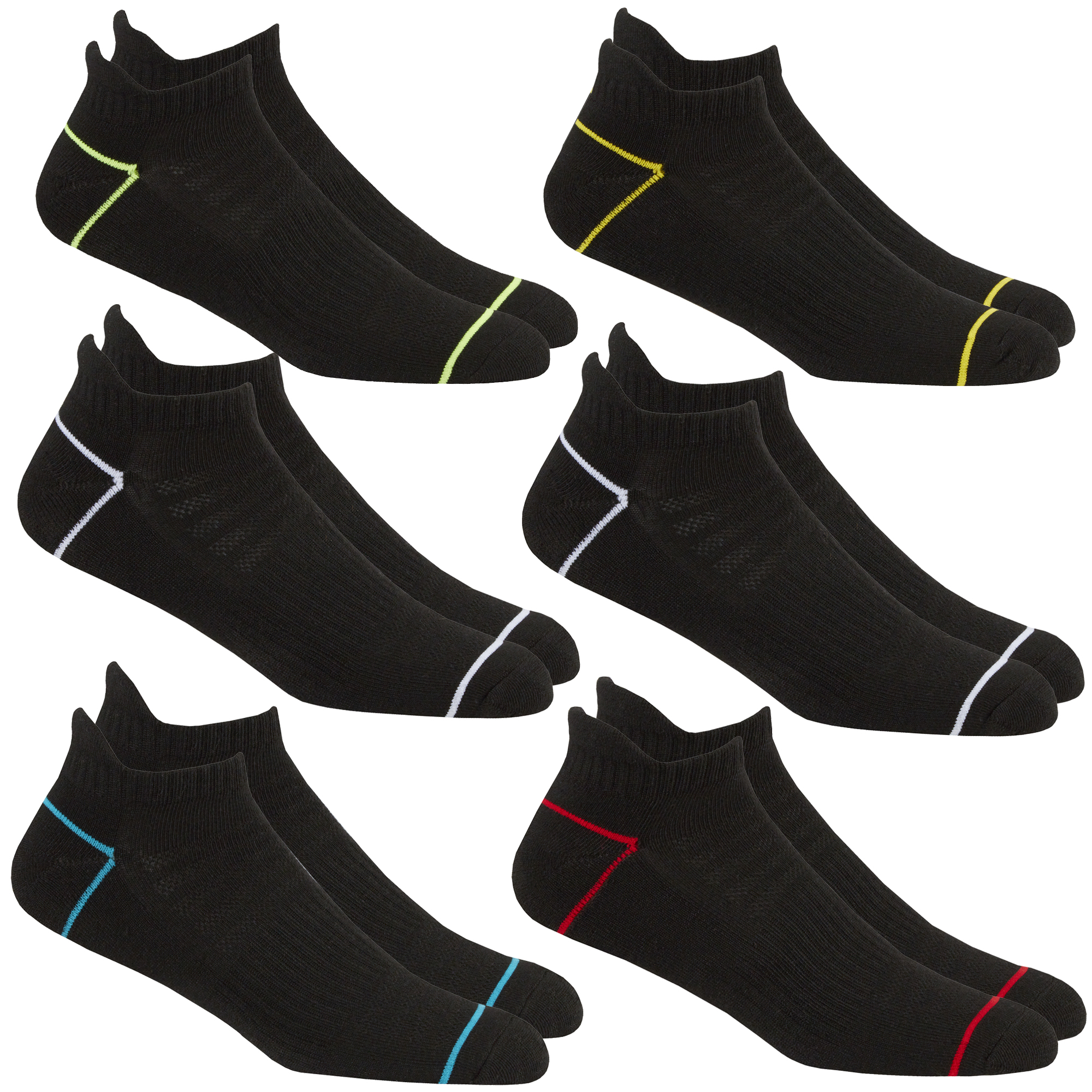 Mens 6 Pairs Multipack Sports Trainer Socks Ankle Low Rise Gym White ...