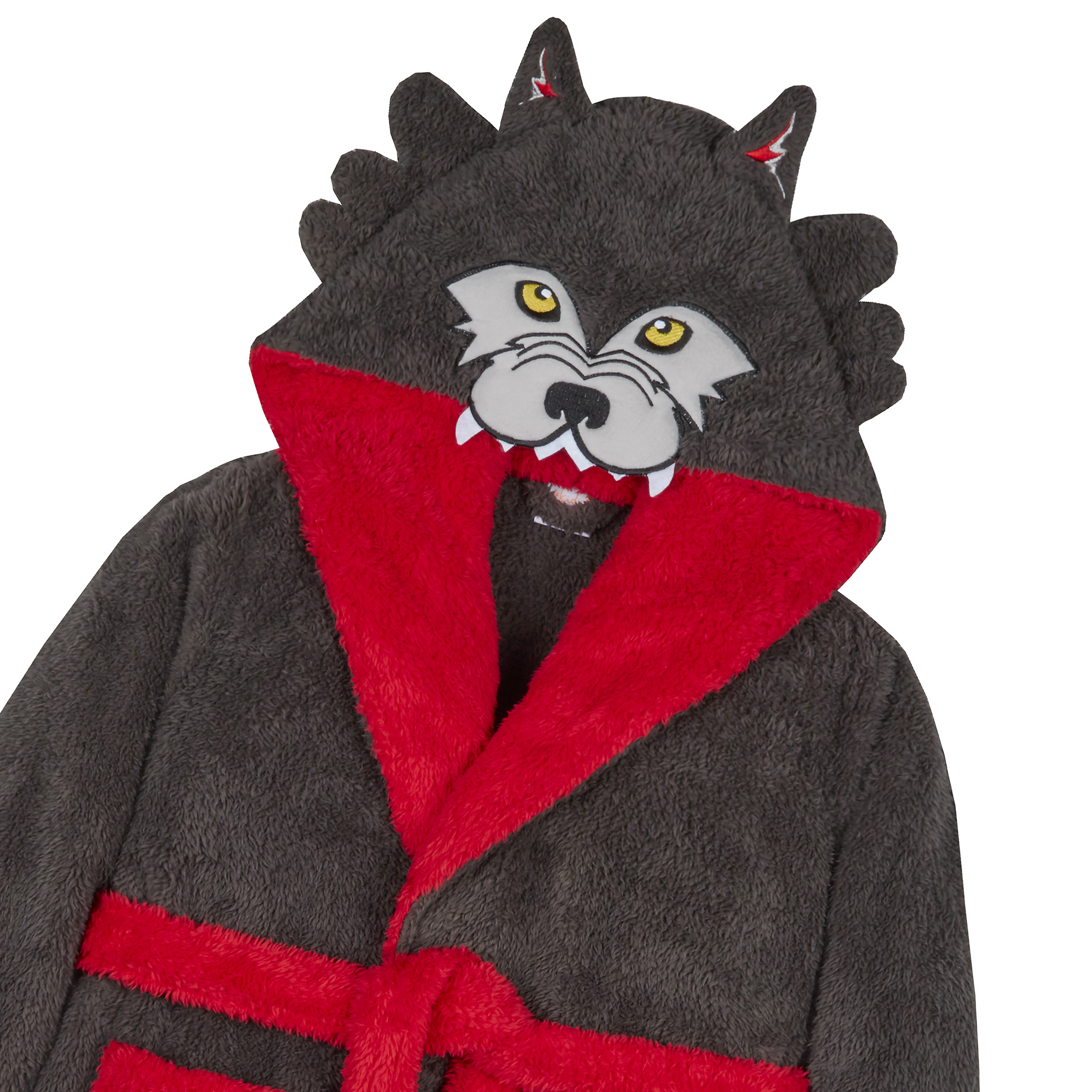 Metzuyan Boys Wolf Snuggle Hooded Fleece Robe & All in One