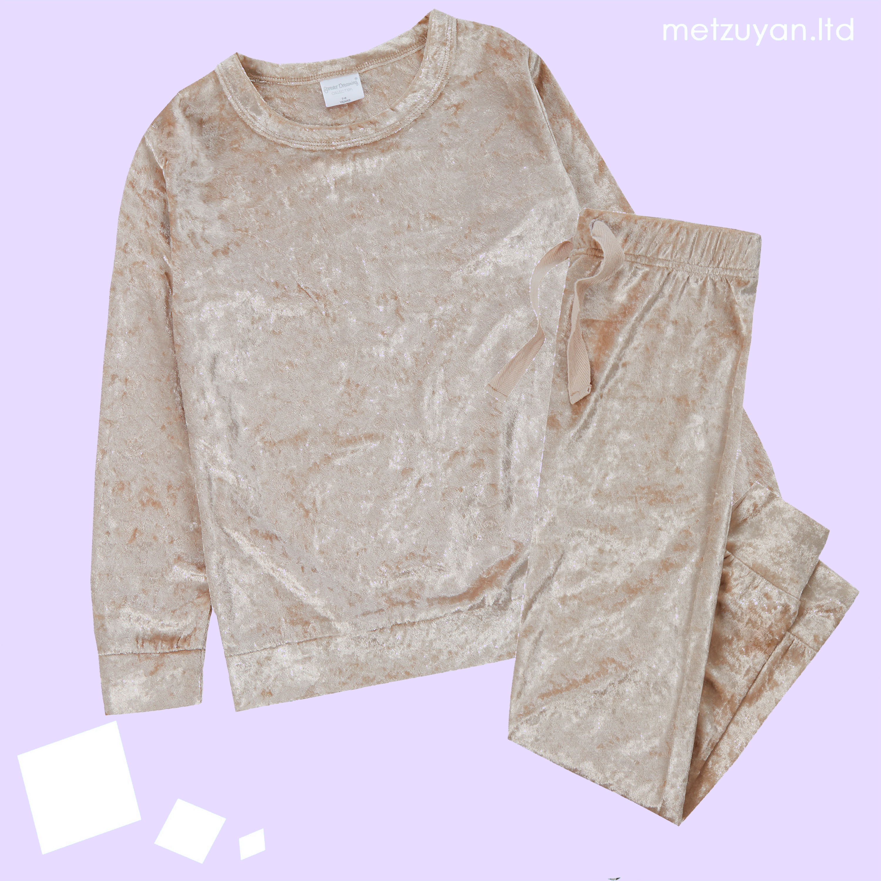 Girls Velour Tracksuit Crushed Velvet Set Grey Pink Lounge 2 Pieces Set Outfit