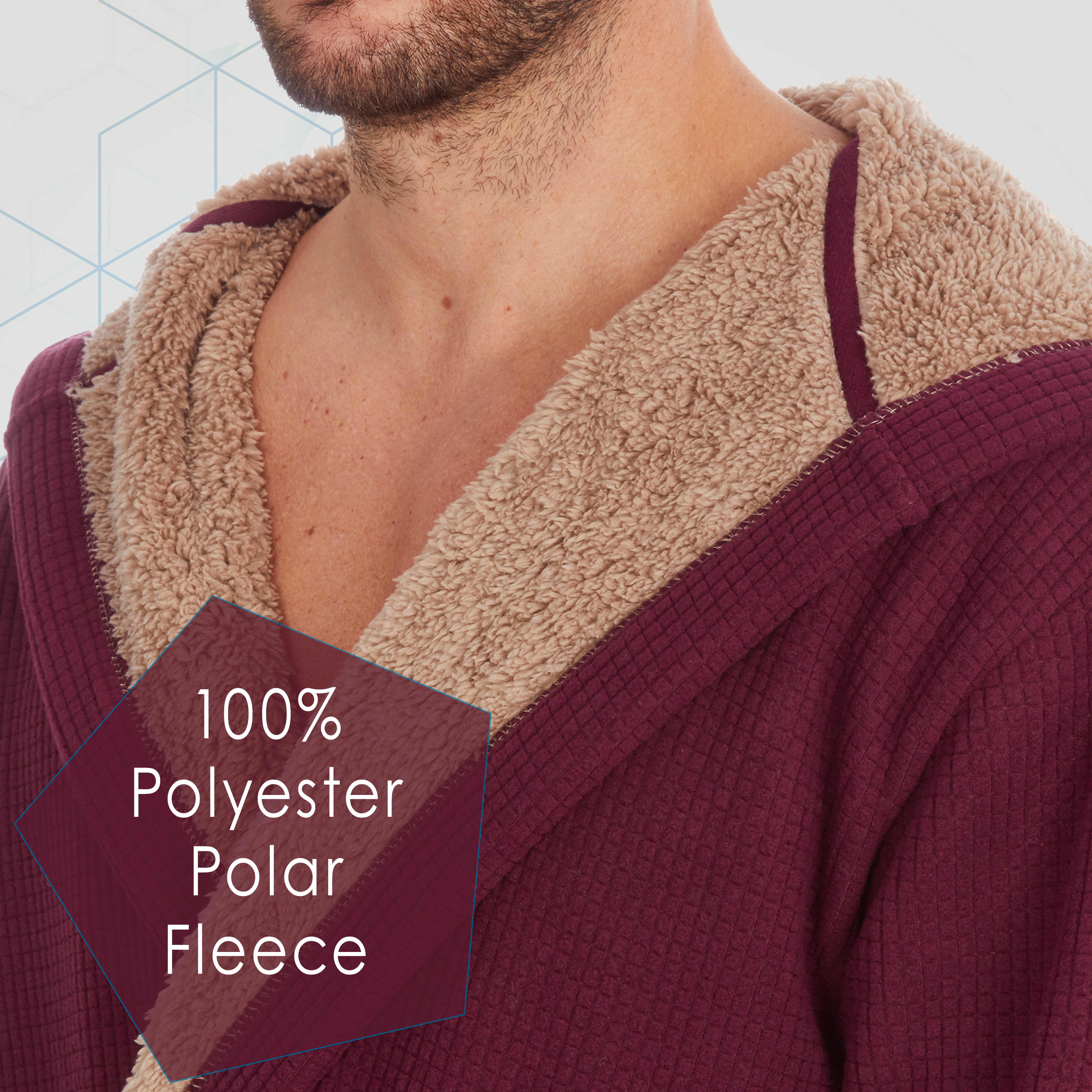 Mens Drop Needle Bonded Polar Fleece with Sherpa Lining Winter Warm