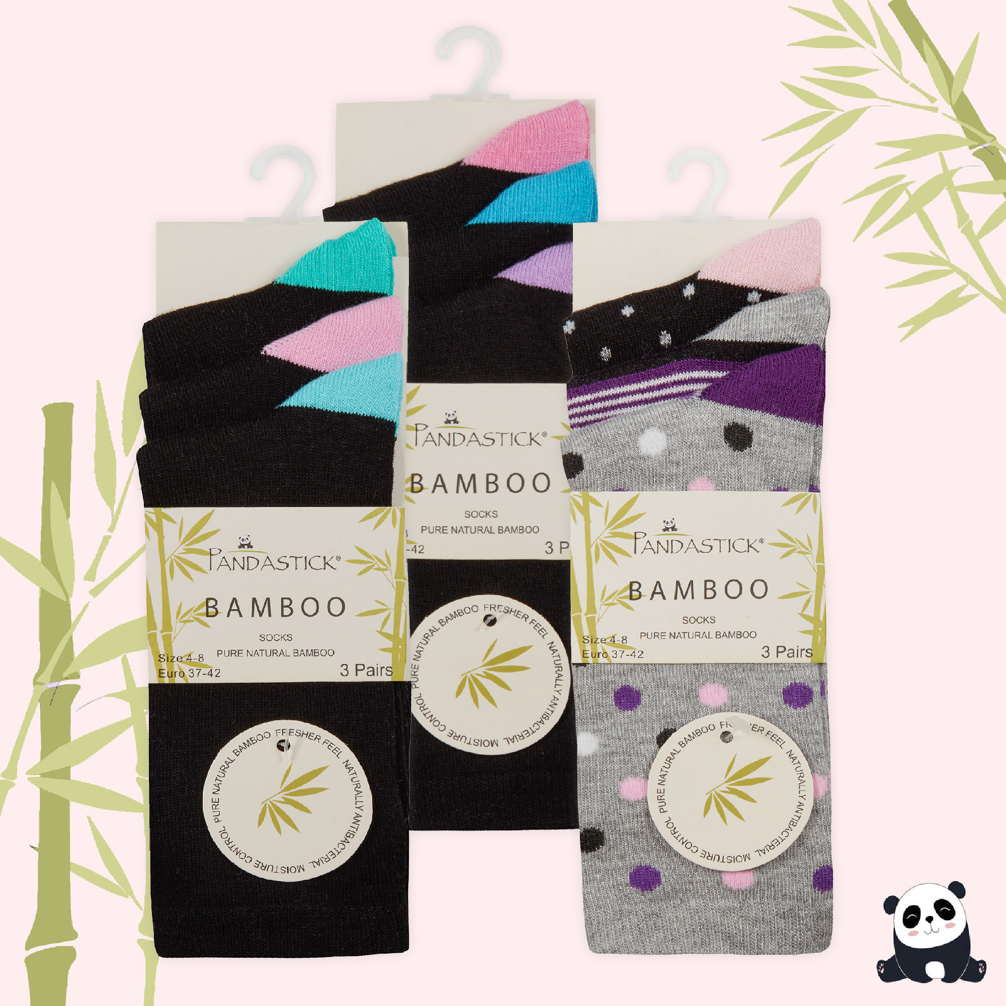 Women's Ladies Super Soft Bamboo Crew Socks Gentle Stretchy Everyday Size UK 4-8