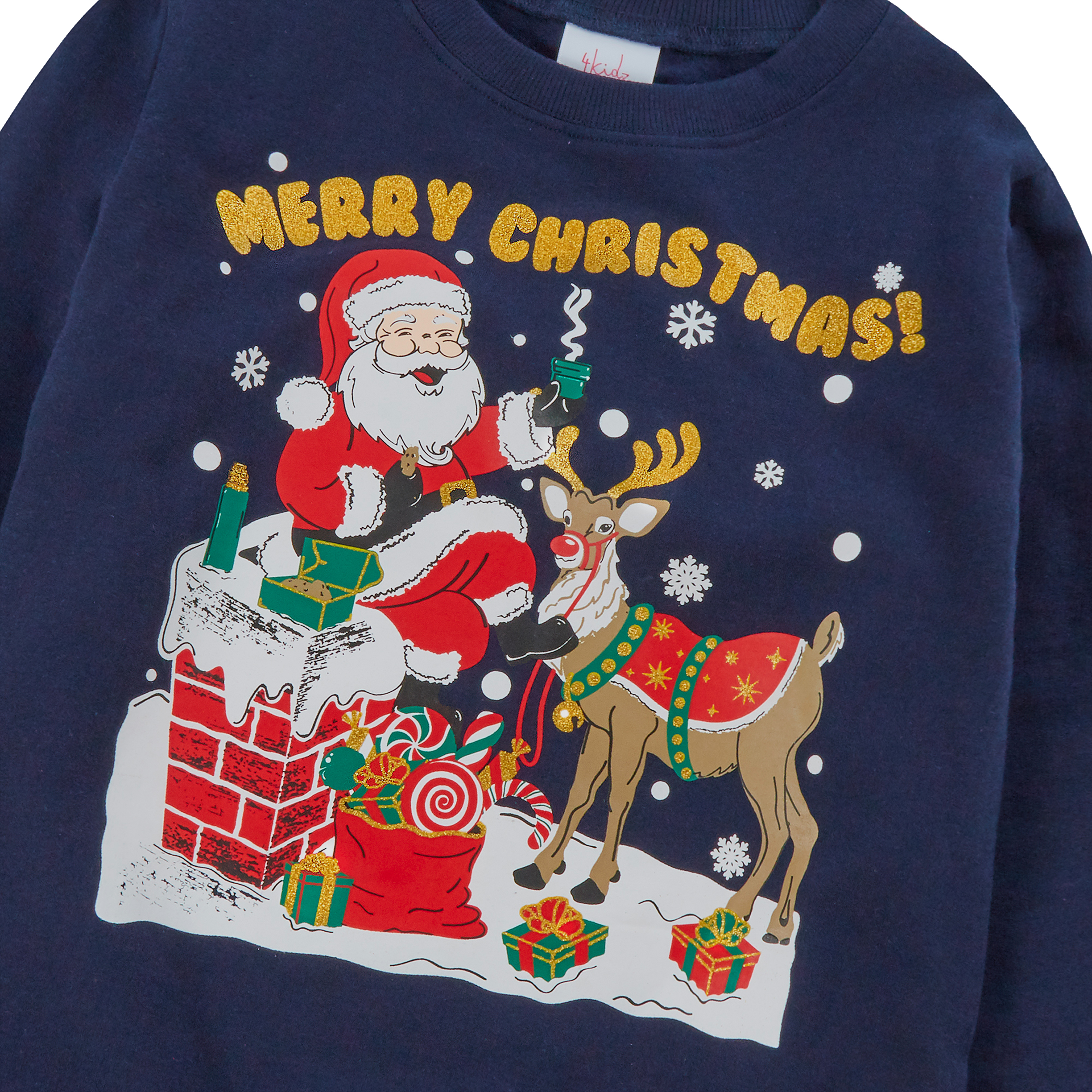 Kids Boys Novelty Funny Christmas Xmas Jumper Santa Claus Knit Sweater Blue Gift