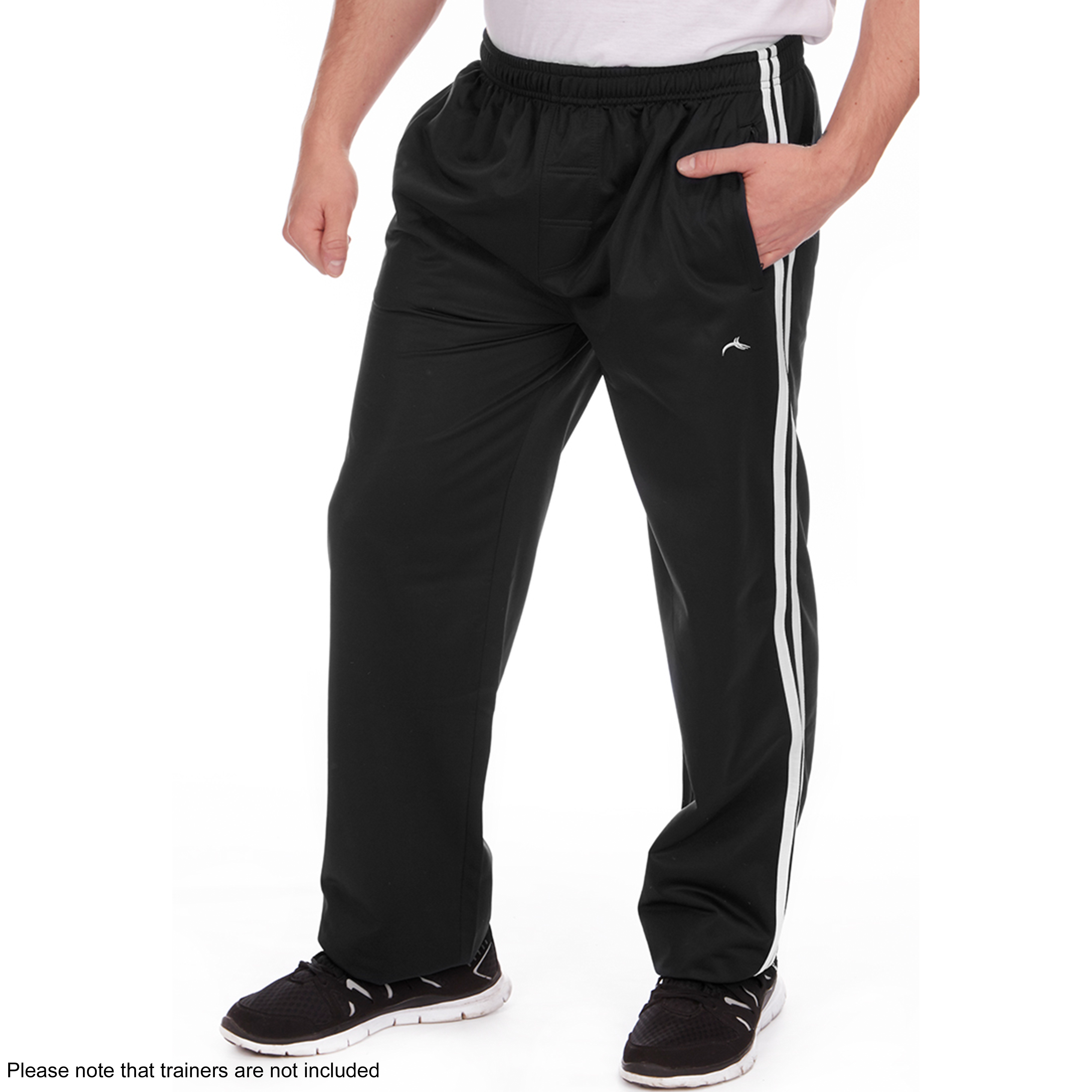 Mens Jogging Bottoms Lightweight Track Yoga Gym Pants With Zip Pockets ...