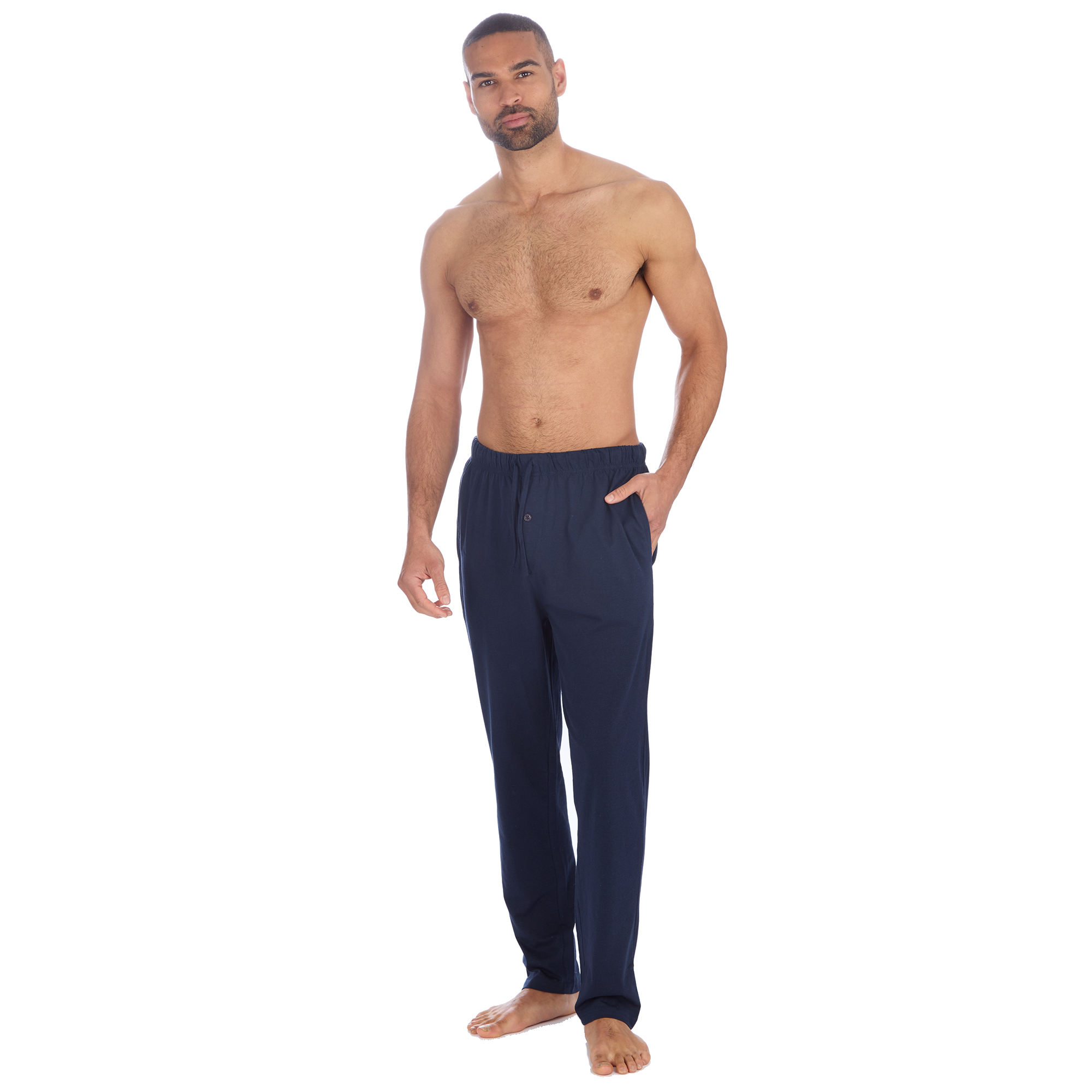 Pantalones de salón de jersey de hilo reciclado con dobladillo abierto para hombre M-XXL - Imagen 10 de 12
